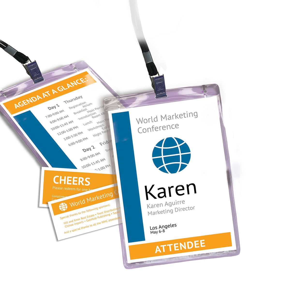 Avery® Customizable Name Badge and Ticket Inserts, 6" x 4.25", White, 100 Printable Name Tag Inserts with Tickets (8522)