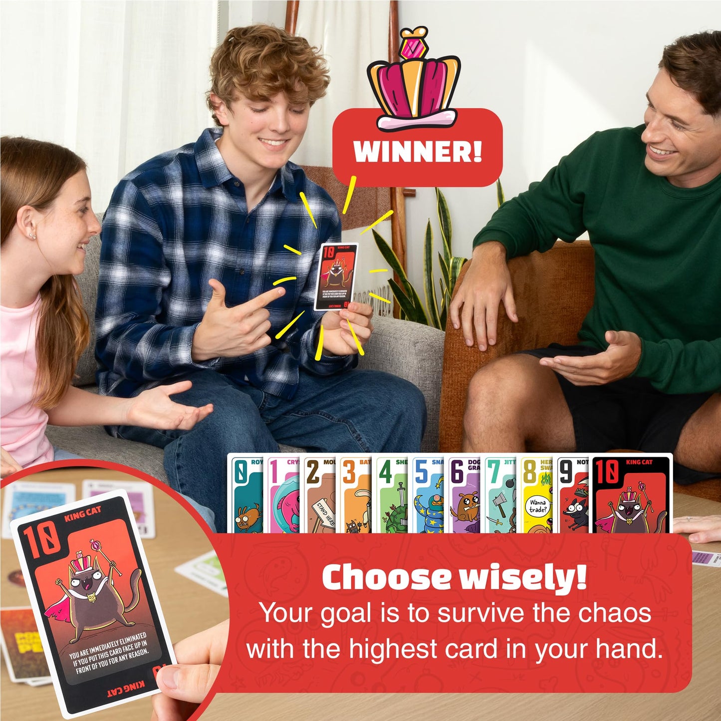 Exploding Kittens Power Hungry Pets 2-6 Players - Ages 7+ - 15 Minutes to Play - Strategic and Simple Card Game - Party Game, Family Game Night, Kid and Adult Card Game