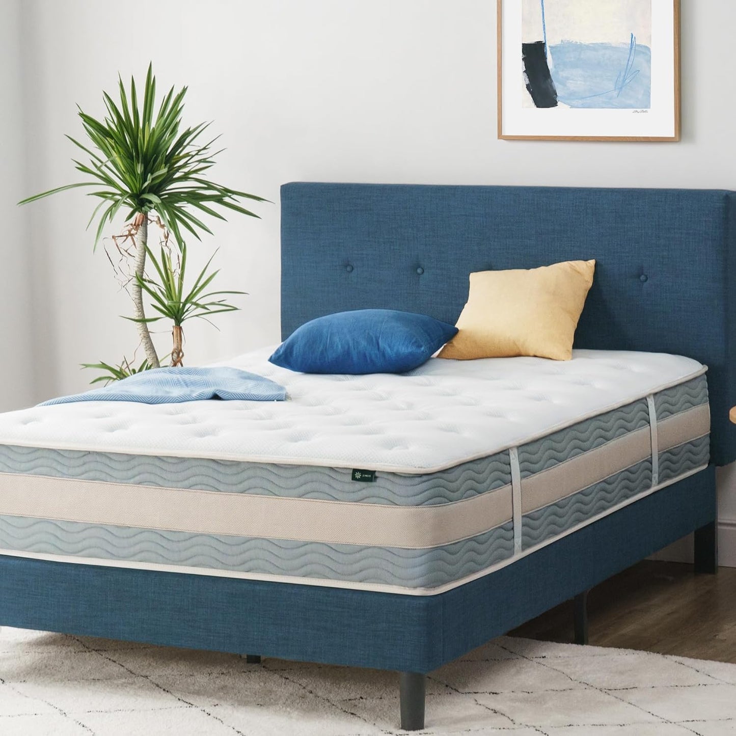 NEW - Zinus 12 Inch KING Cooling Comfort Support Hybrid Mattress [New Version], Fiberglass Free, Medium Plush, Cooling Motion Isolation, Certified Safe Foams & Fabric, Bed-in-A-Box, King - Retail $400