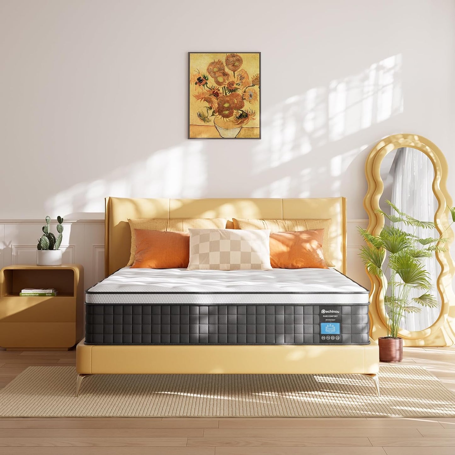 NEW - PECHINOU Queen Size Mattress, 10 Inch Hybrid Mattress in a Box with Gel Memory Foam, Back Pain Relief & Cooling, Medium Firm Support, Queen Size Mattress, CertiPUR-US - Retail $195