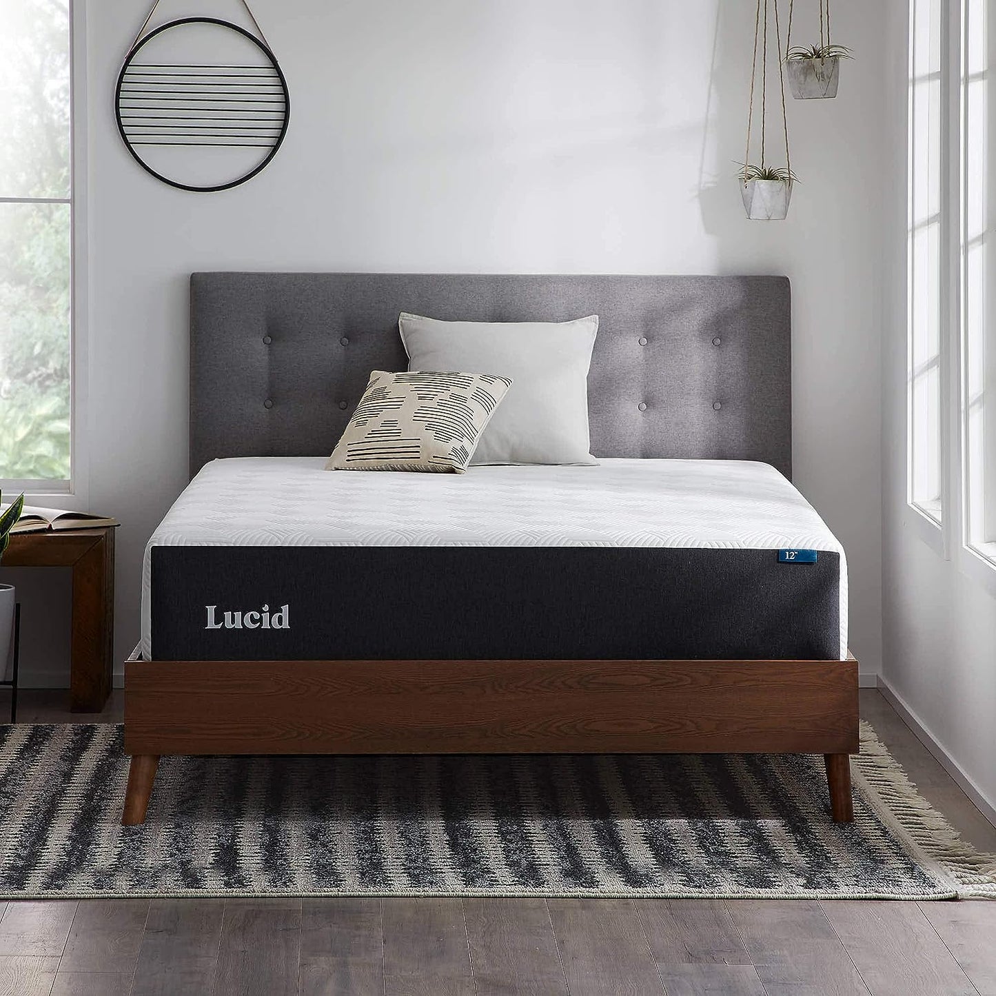 NEW - LUCID 12 Inch FULL Mattress – Medium Memory Foam Mattress – Bamboo Charcoal Foam – Gel Infused – Hypoallergenic Foam Mattress – Bed-in-A-Box- CertiPUR-US Certified, White - Retail $399