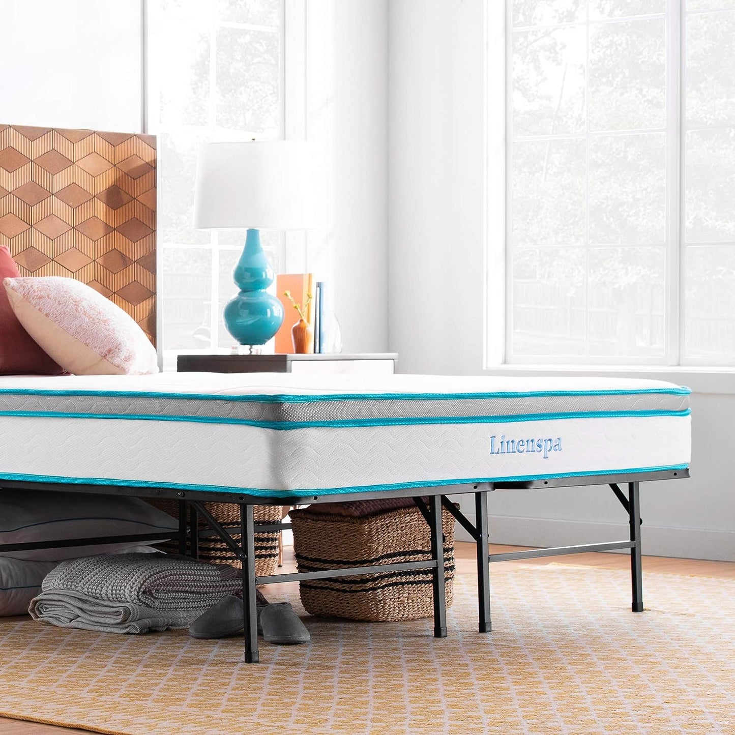 NEW - Linenspa 8 Inch Memory Foam and Spring Hybrid Mattress - Medium Firm Feel - Bed in a Box - Quality Comfort and Adaptive Support - Breathable - Cooling - Guest and Kids Bedroom - Full Size - Retail $179