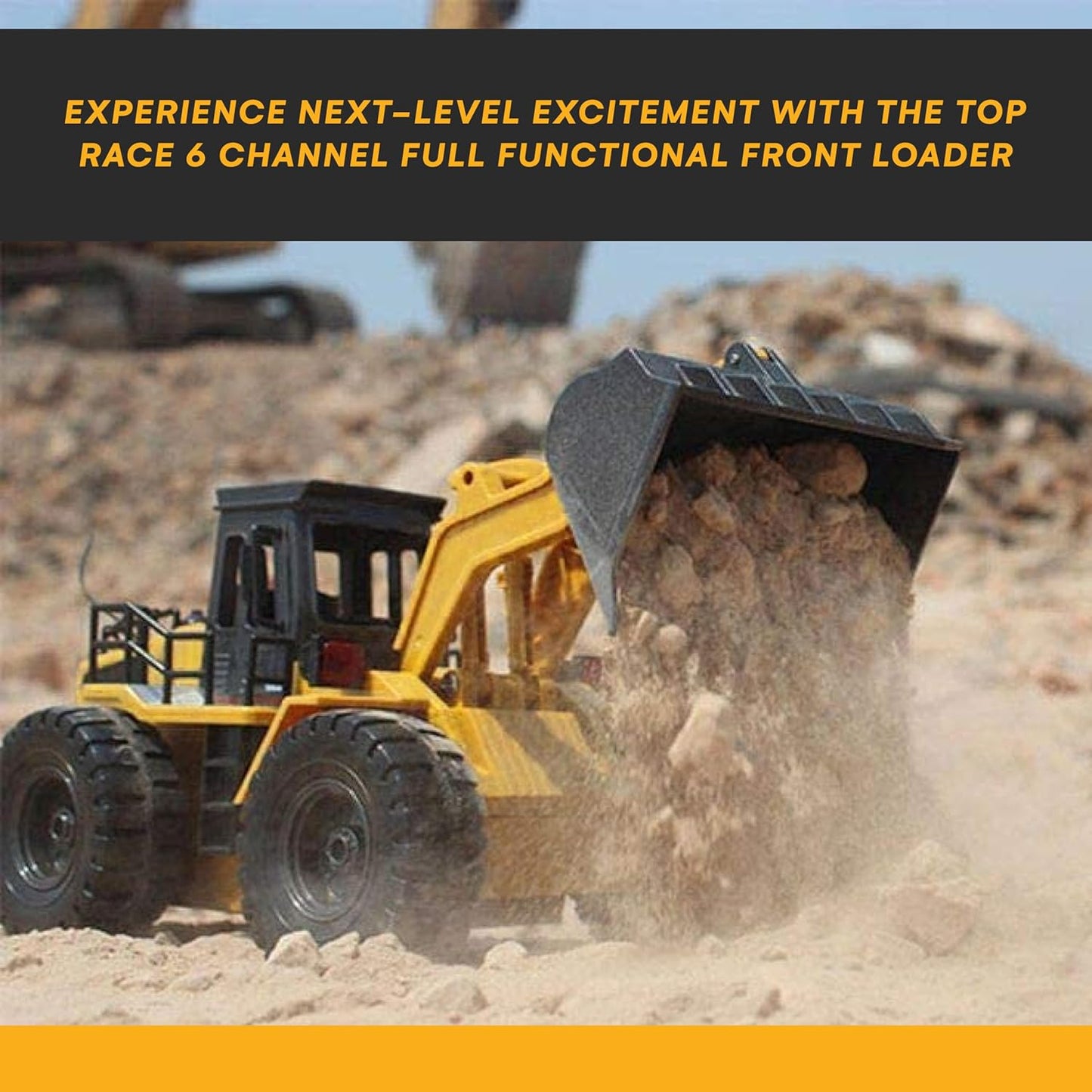 Top Race 6 Channel Full Functional Front Loader RC Remote Control Construction Toy Tractor Lights & Sounds 2.4Ghz Remote Control Tractor Toys Remote Control Bulldozer RC Construction Vehicles Boy Toys - Retail $32