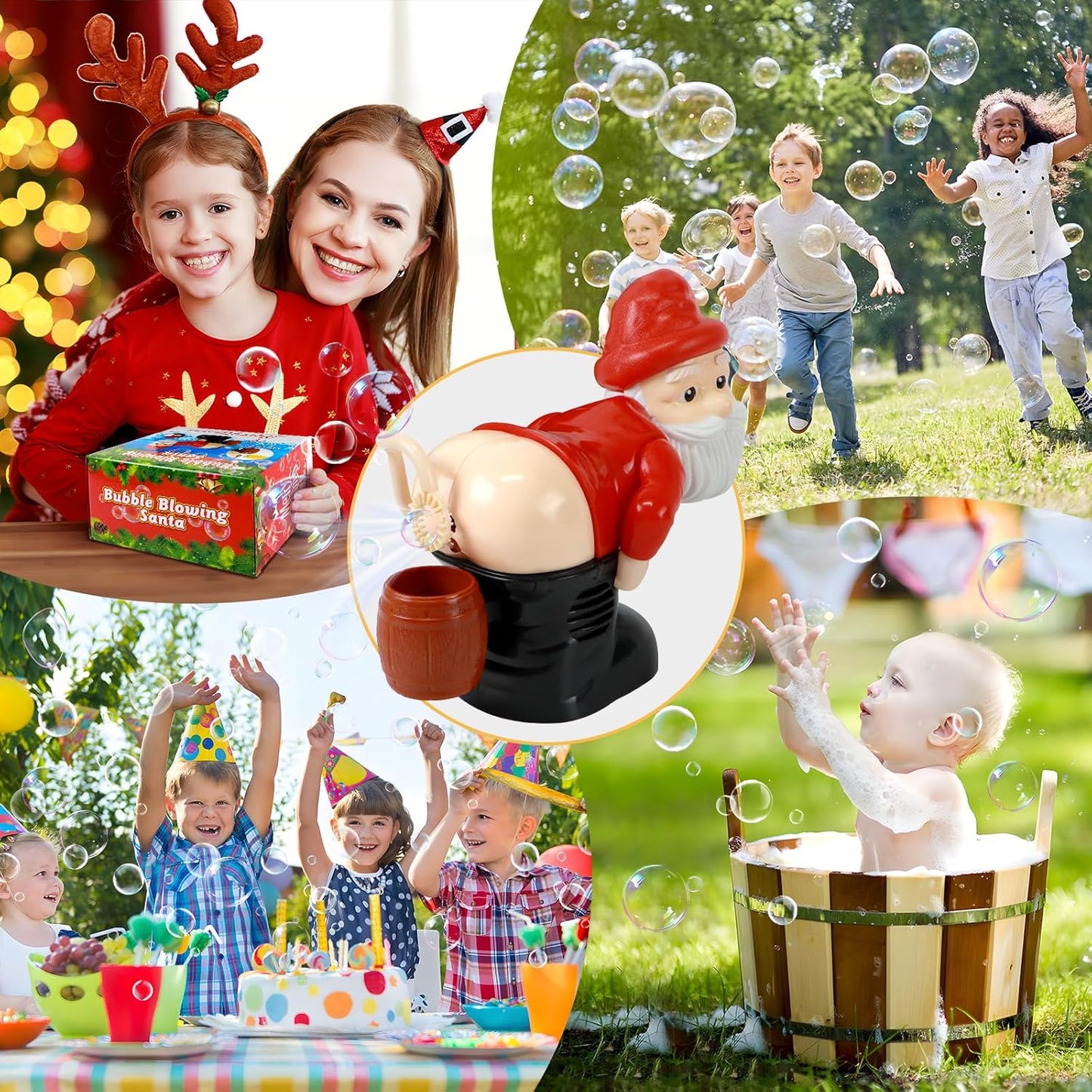 Santa Claus Bubble Butt Machine, Automatic Bubble Blower Machine