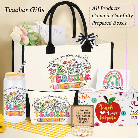 Initial Mrs. K Teacher Appreciation Gifts for Women, Christmas Thanksgiving Thank You Gifts for Teachers Set of 5