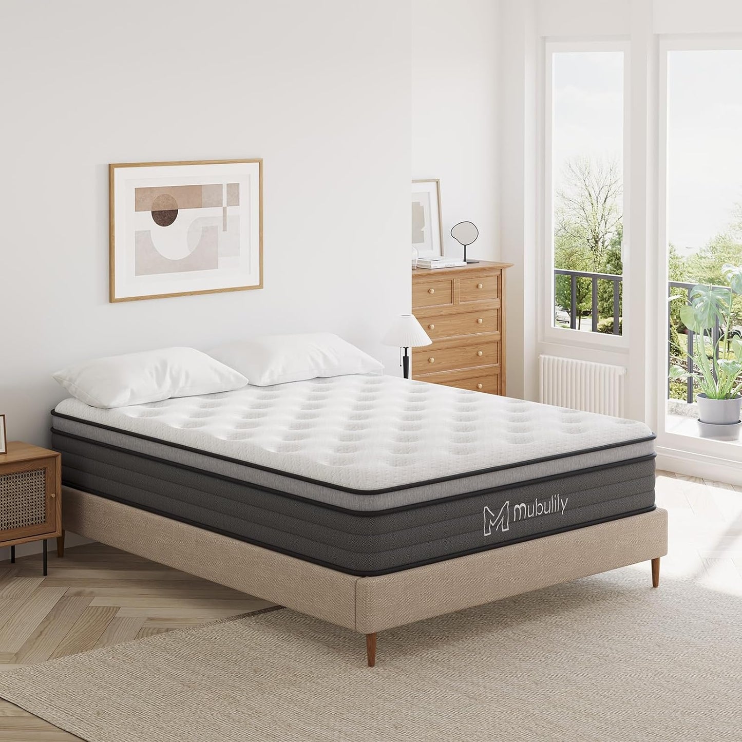 NEW - Mubulily Queen Mattress,10 Inch Hybrid Mattress in a Box with Gel Memory Foam Mattress,Individually Wrapped Pocket Coils Innerspring Mattress,Pressure Relief,Back Pain Relief,CertiPUR-US. - Retail $195