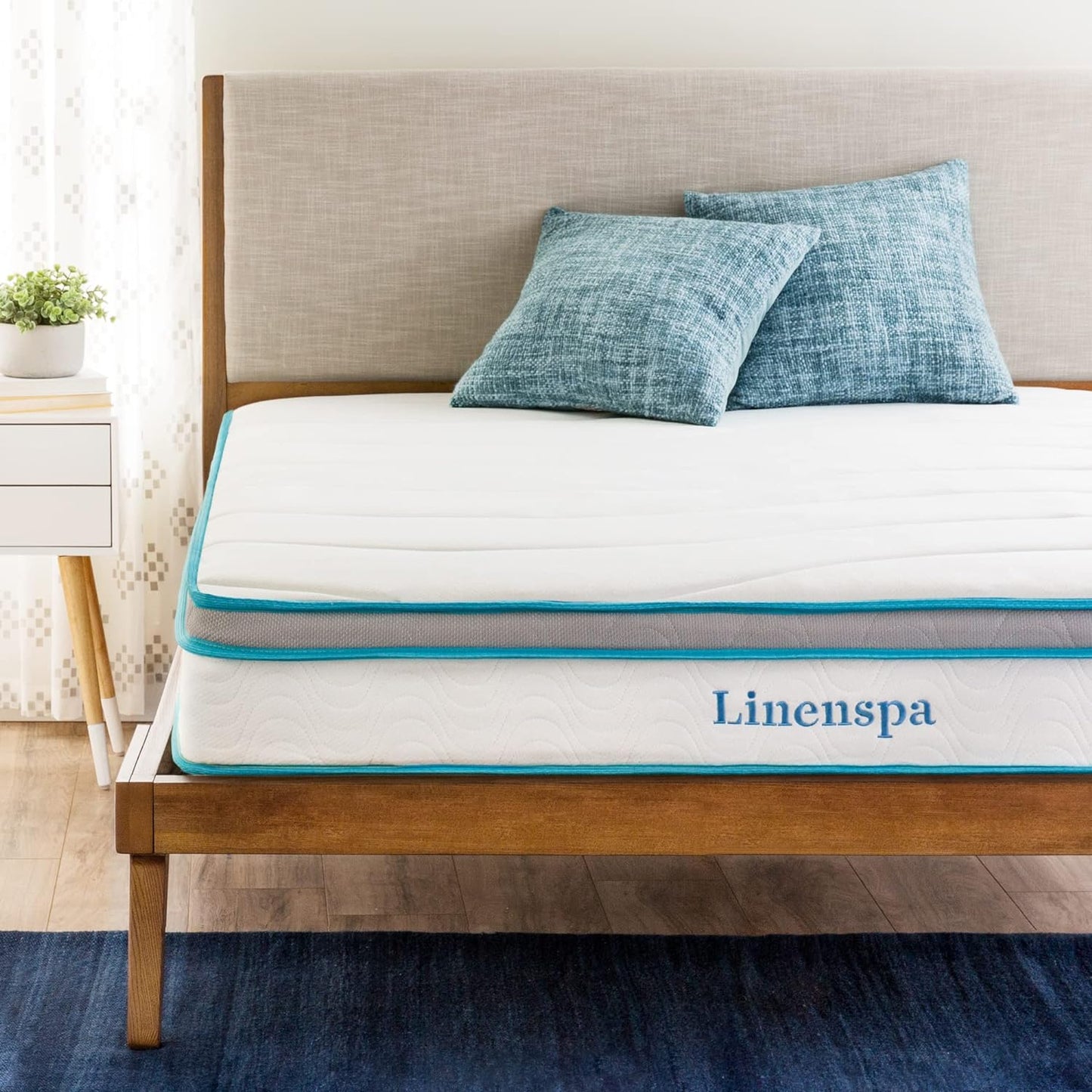 NEW - Linenspa 8 Inch Memory Foam and Spring Hybrid Mattress - Medium Firm Feel - Bed in a Box - Quality Comfort and Adaptive Support - Breathable - Cooling - Guest and Kids Bedroom - Full Size - Retail $179