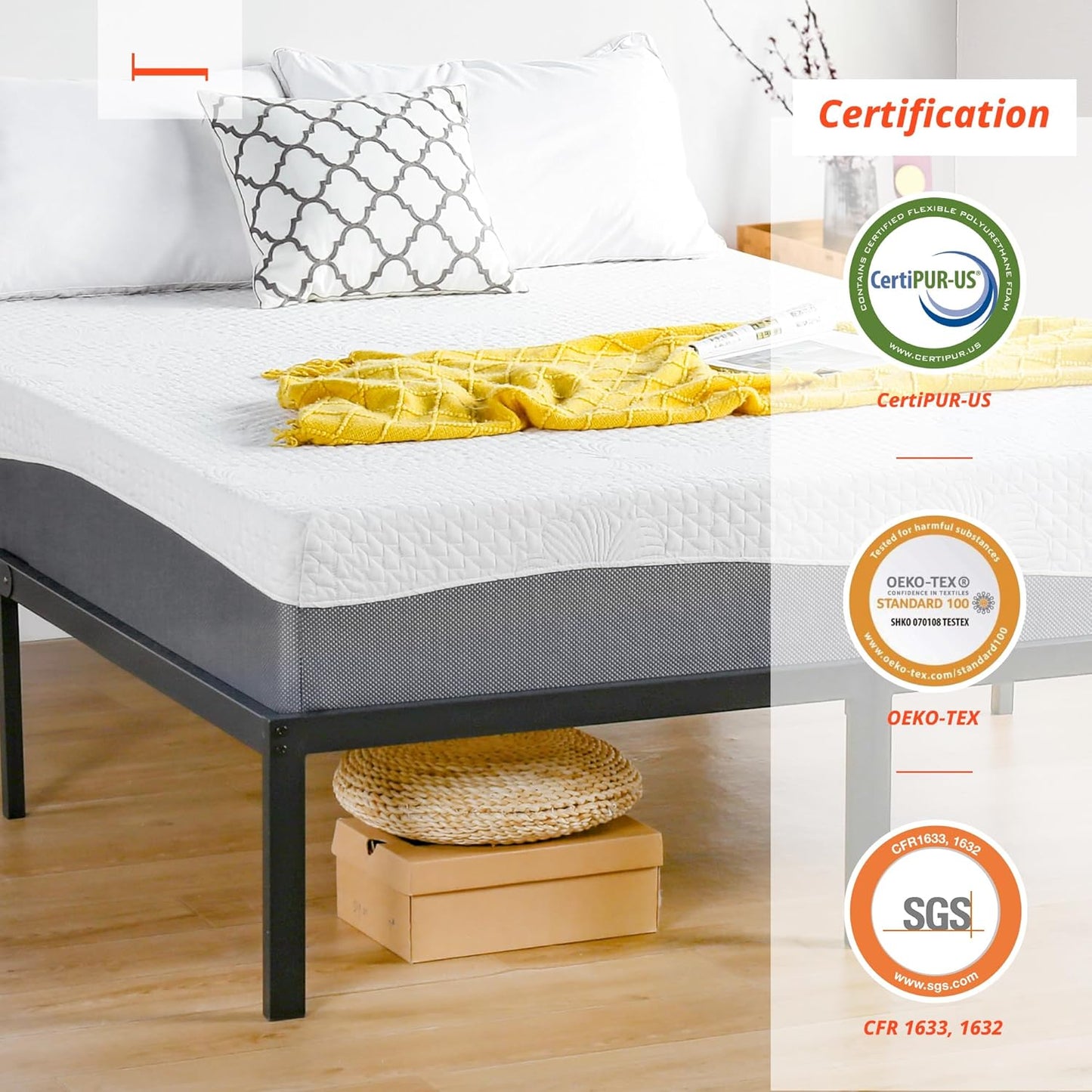 NEW - PrimaSleep Full 10 i/nch Mattress,Gel Memory Foam Mattress, Gel Infused for Comfort and Pressure Relief, CertiPUR-US Certified, Bed-in-a-Box, Medium Firm - Retail $229