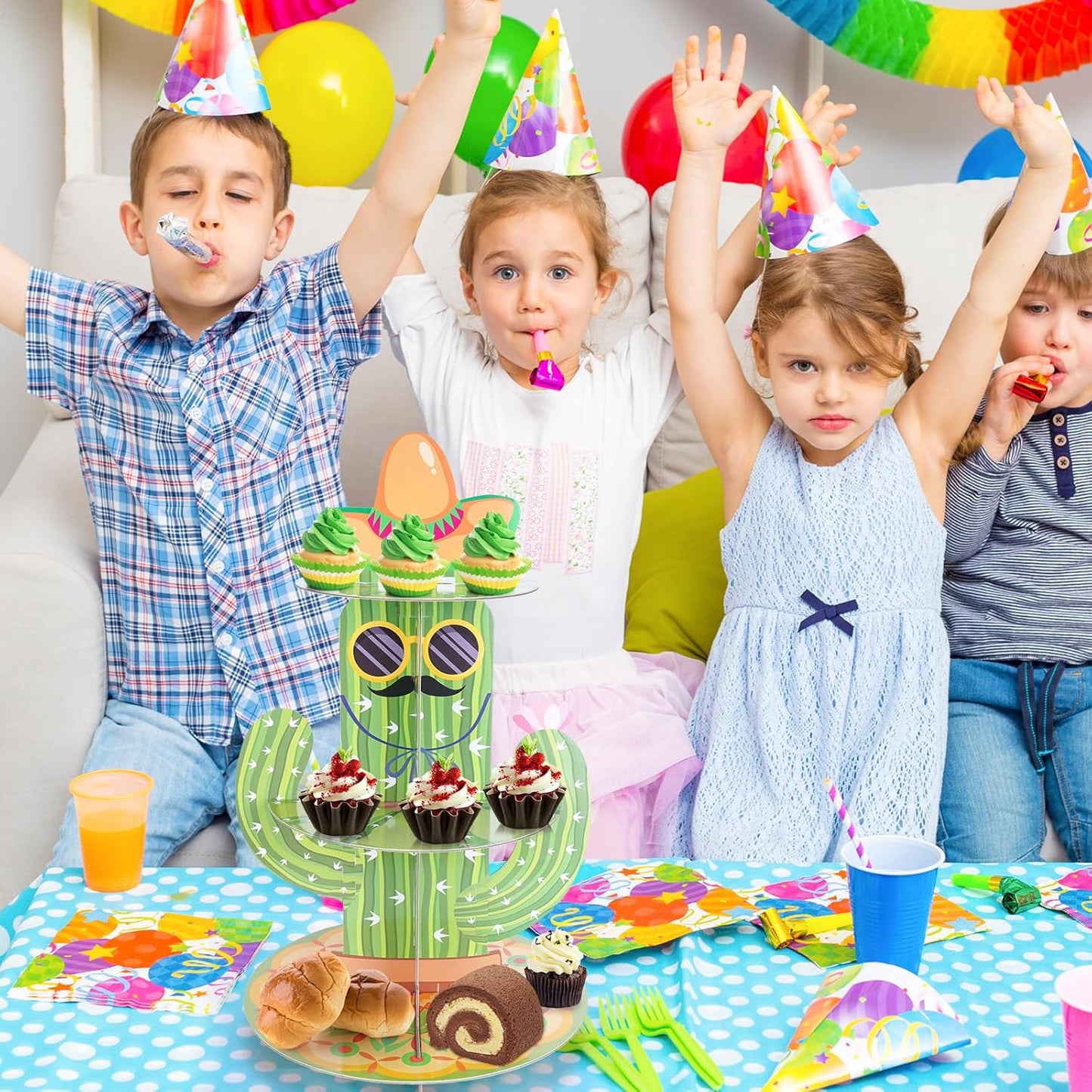3 Tier Cactus Themed Cupcake Stand