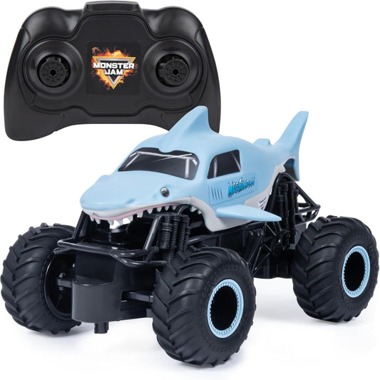 Monster Jam, Official Megalodon Remote Control Monster Truck for Boys and Girls, 1:24 Scale, 2.4 GHz, Kids Toys for Ages 4 and Up