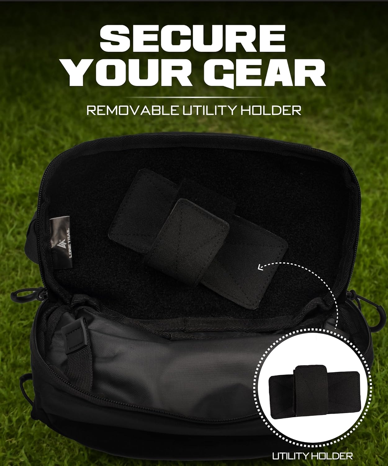 Lone Trail Large Concealed Carry Fanny Pack for Men | Adjustable ccw fanny pack for Men & Women for Hiking and Travel, Quick Access Back Pockets - Tactical Waist Packs - Utility Holder & Extra Strap