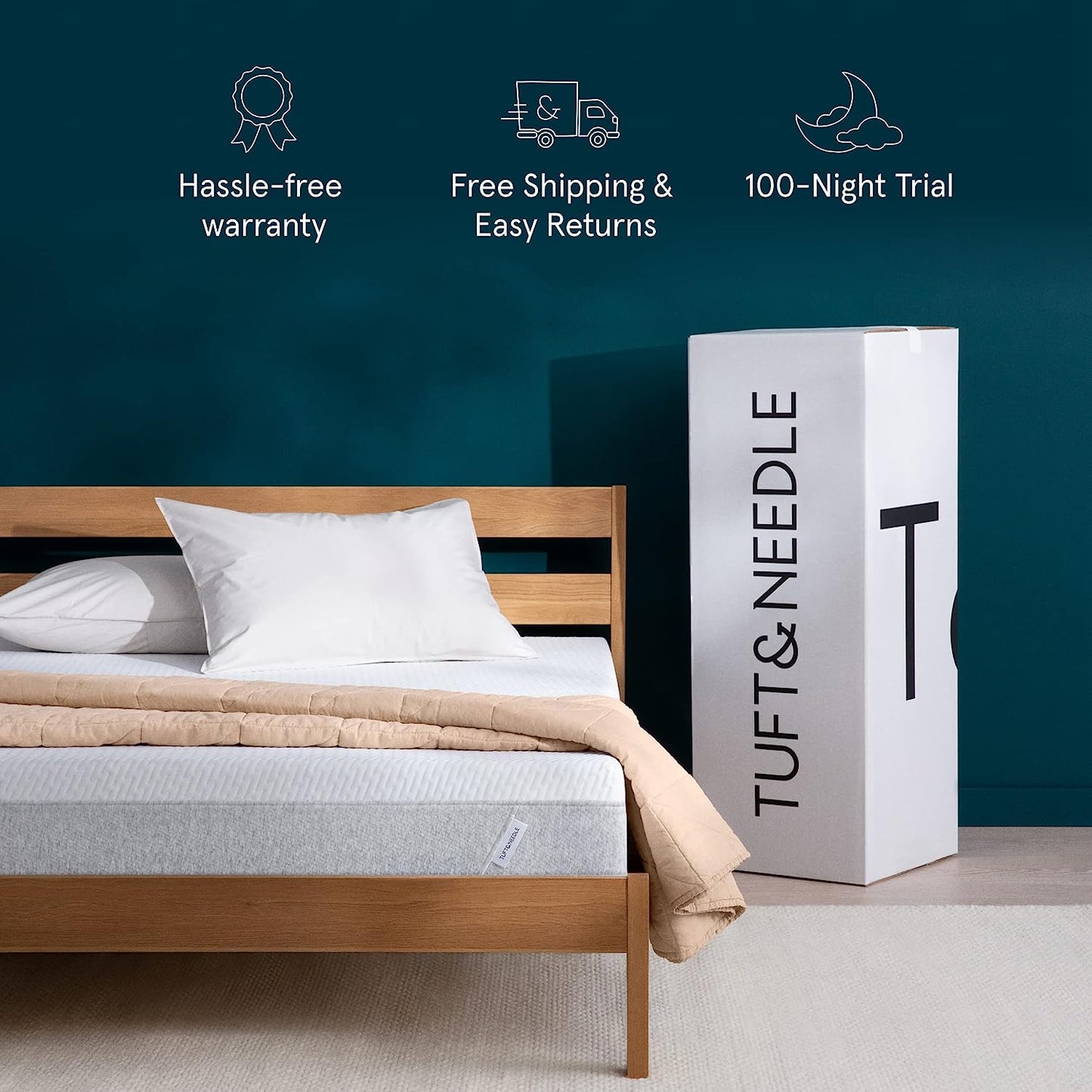 NEW - Tuft & Needle QUEEN, 9.5 in - Original Mattress, Firm Feel, Adaptive Foam, Pressure Relief, Supportive, Cooling, CertiPUR-US, White - Retail $716
