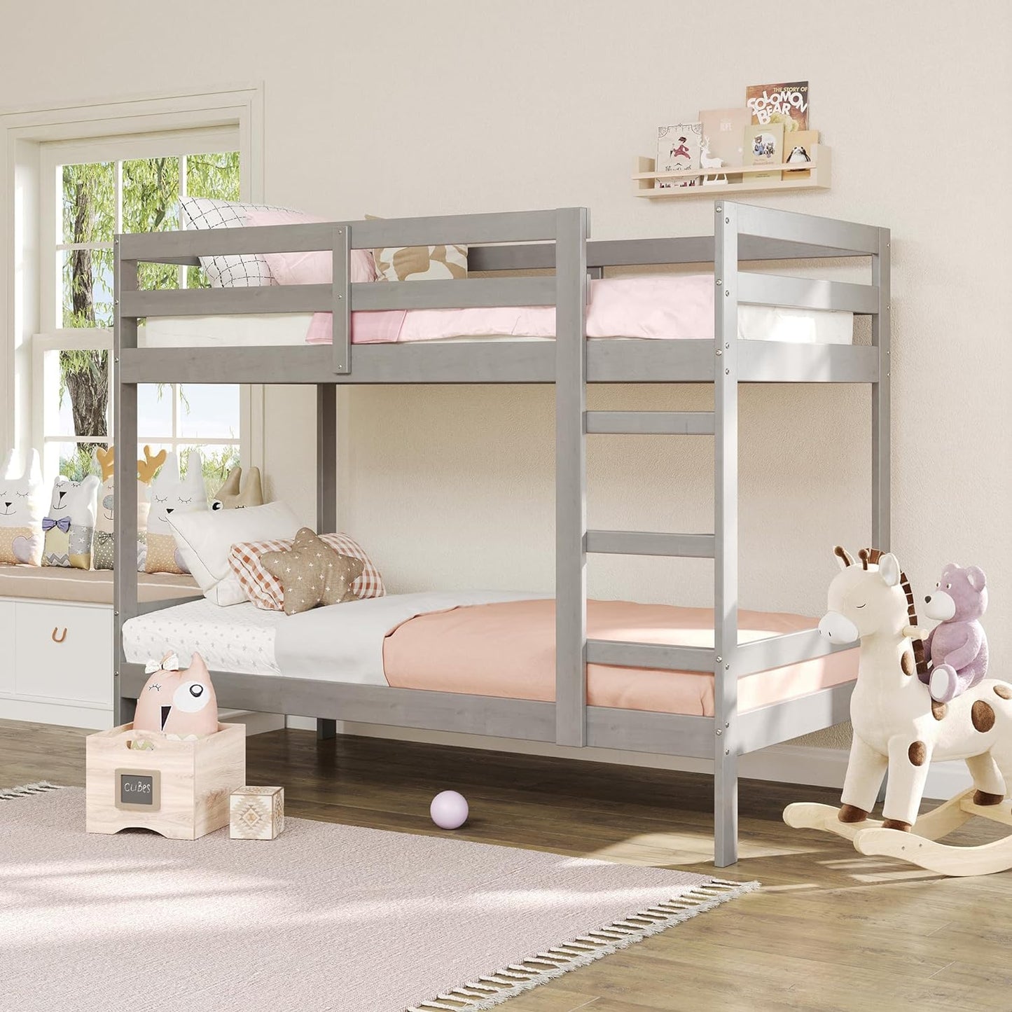 NEW - Walker Edison Modern Twin-Size Children's Bed Frame Bedroom, Twin-Size, Grey - Retail $224