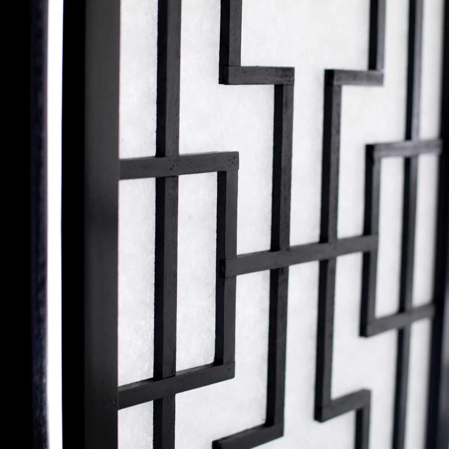 Roundhill Furniture Sudoku 3 Panel Room Divider Screen, Black - Retail $76