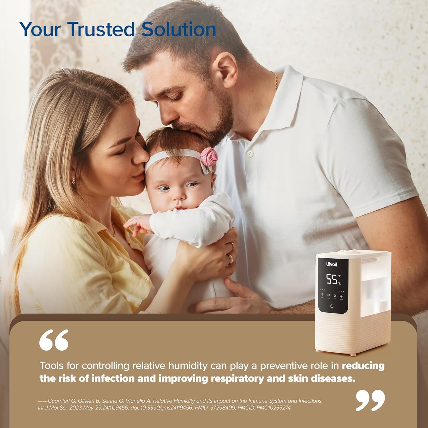 NEW - LEVOIT Humidifiers for Bedroom Home, Smart Warm and Cool Mist Air Humidifier for Large Room, Auto Customized Humidity, Fast Symptom Relief, Easy Top Fill, Essential Oil, Quiet, OasisMist4.5L, White