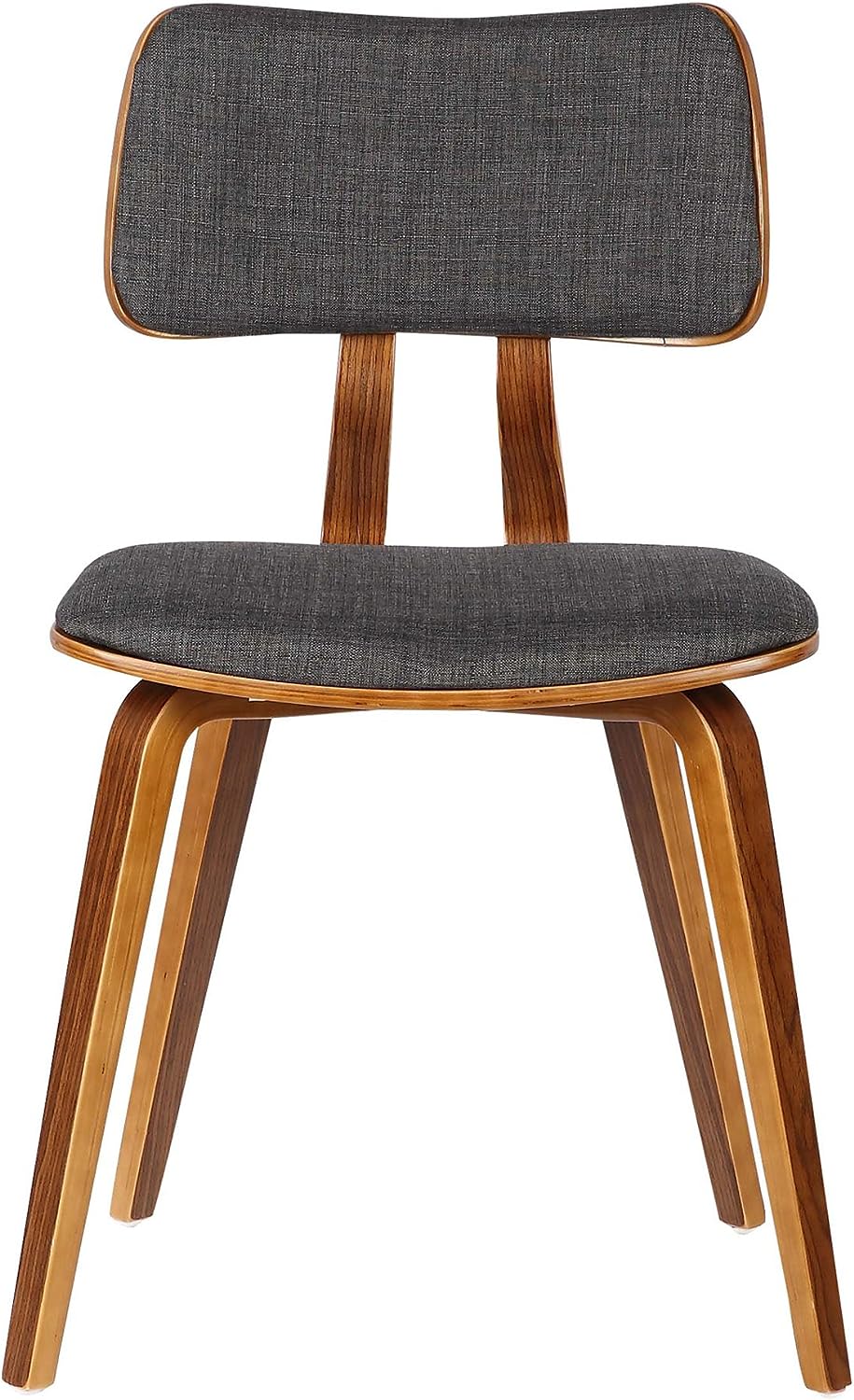 NEW - Armen Living Jaguar Dining Chair in Charcoal Fabric and Walnut Wood Finish,Charcoal/Walnut Finish 20D x 18W x 29H in - Retail $73