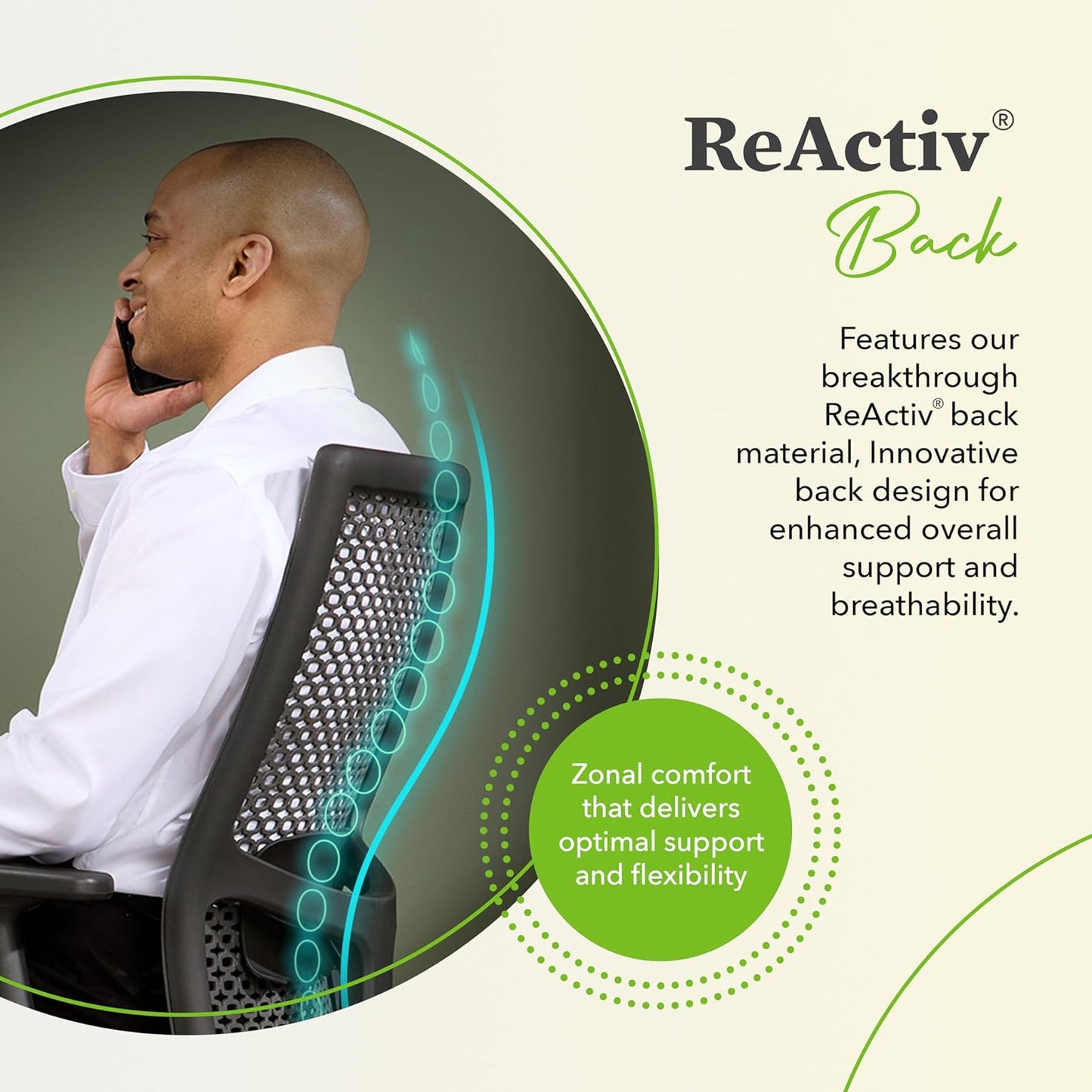 WHITE - HON Ignition 2.0 ReActiv Ergonomic Office Chair, Synchro-Tilt Recline, Breathable Flex Back, Swivel Wheels, Comfortable Desk Chair for Long Hours