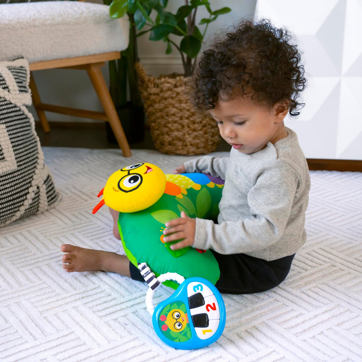 Baby Einstein Cal-a-Pillow Tummy Time Pillow, Multisensory Activity Toys, Sitting Up Play, Cal the Caterpillar, Ages 0+ Months
