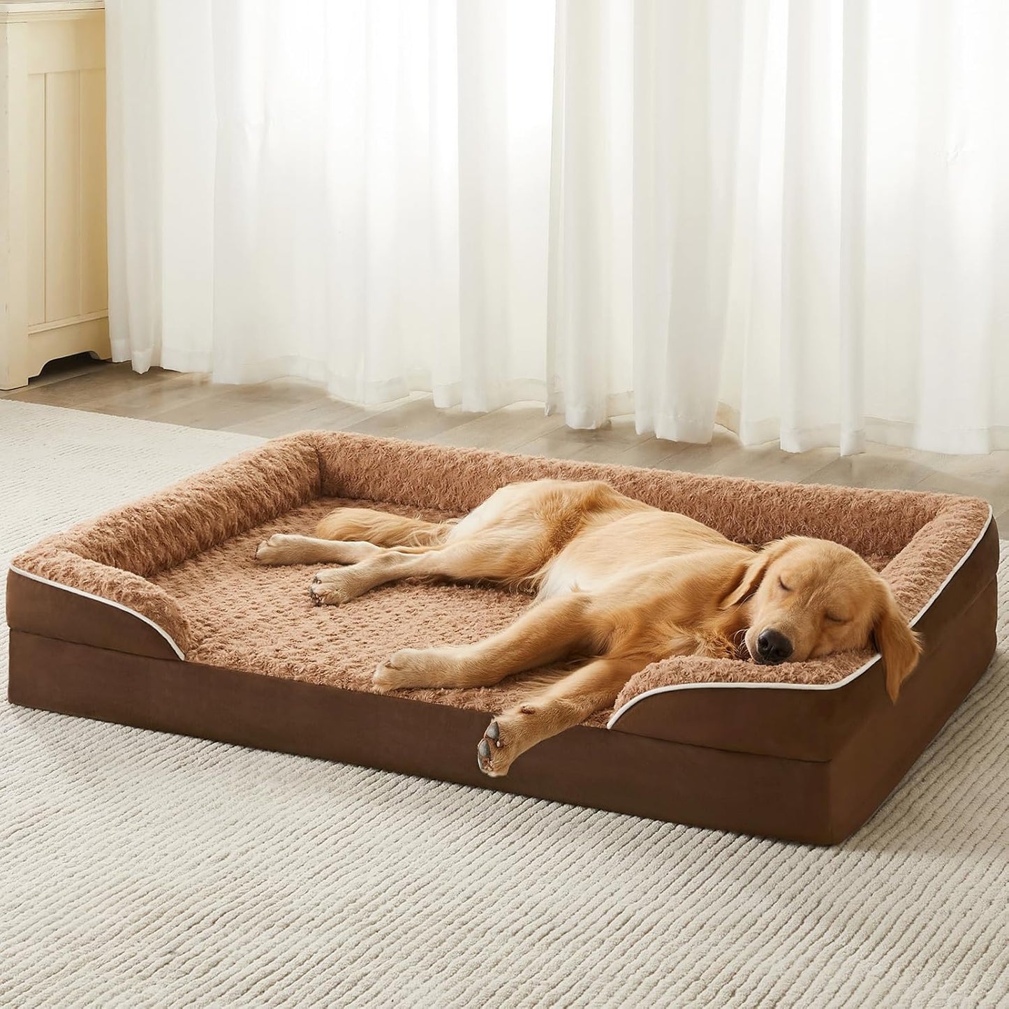 WNPETHOME Dog Beds for Large Sized Dogs, Washable Orthopedic Dog Couch Sofa Bed with Waterproof Lining & Non-Skid Bottom for Pet Sleeping