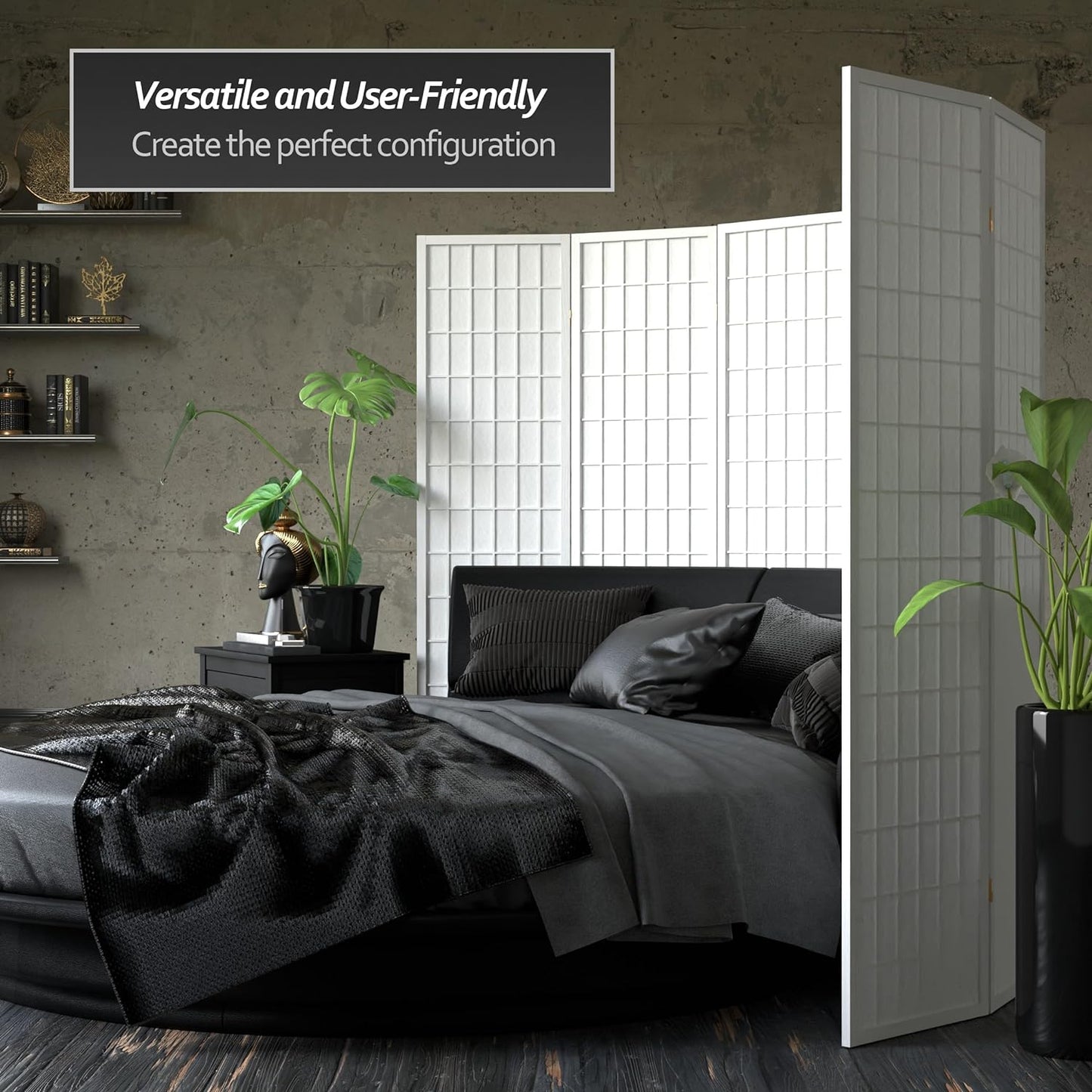 NEW W/ dmg - Oriental Furniture 6 ft. Tall Window Pane Shoji Screen - White - 3 Panels - Retail $83