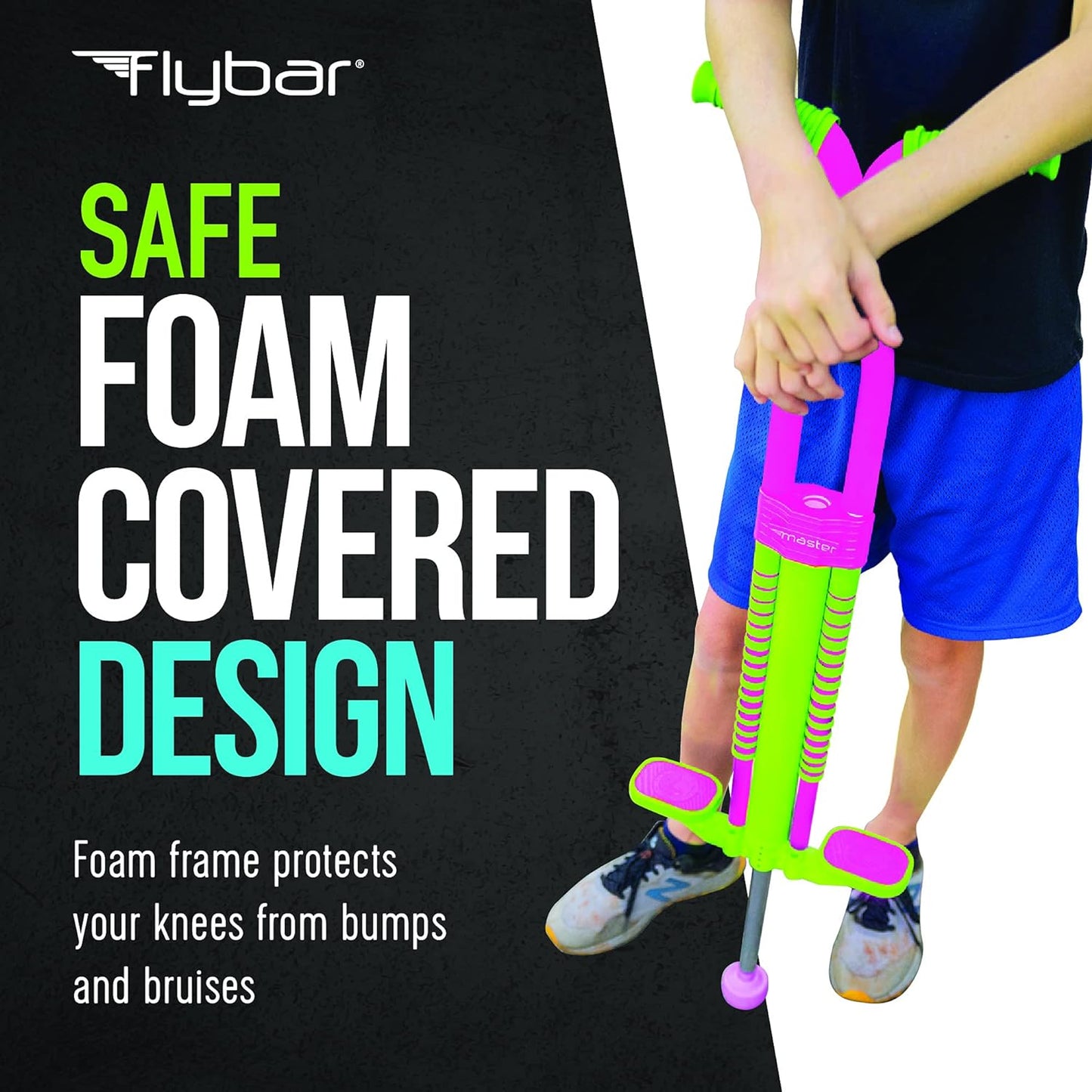 Flybar Master Pogo Stick for Kids, Ages 9+, 80 to 160 Pounds, Easy Grip Handles, Anti-Slip Pegs, Outdoor Toys for Boys, Jumper Toys for Girls, Outside Toys for Kids, Tweens and Teens - Retail $49