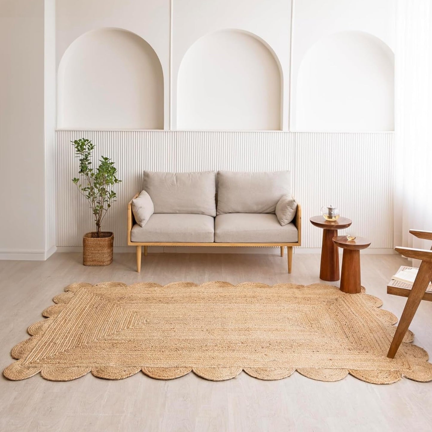 Braided Jute Rug Area Rug, Size: 8'x10'