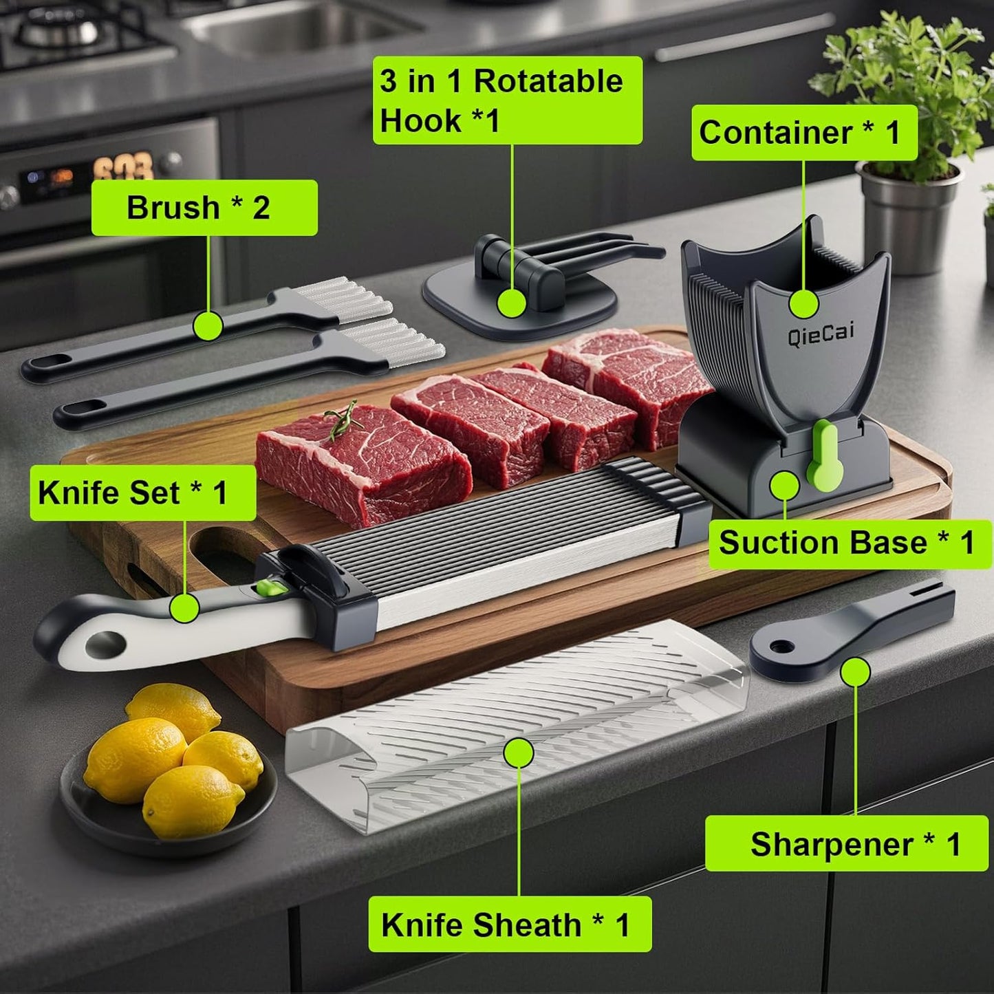 Fresh Meat Slicer Machine for Home, Kitchen Adjustable Thickness 2-4 mm Meat Cleaver for Fresh Beef, Pork Mutton, Chicken Breast, Making Beef Jerky Sticks BBQ Hot Pot