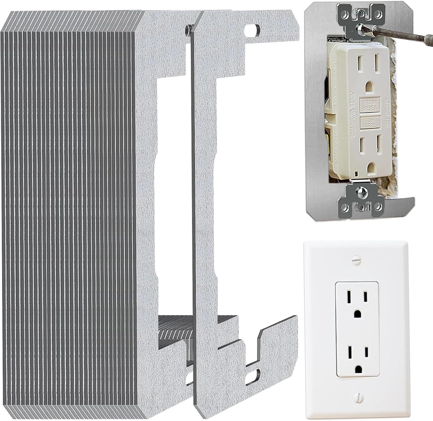 48 Pcs Electric Outlet Spacers for Electrical Box, Flush Fit Device Leveling Plates Wall Plate Spacers for Loose Outlet Plug and Switches Repair