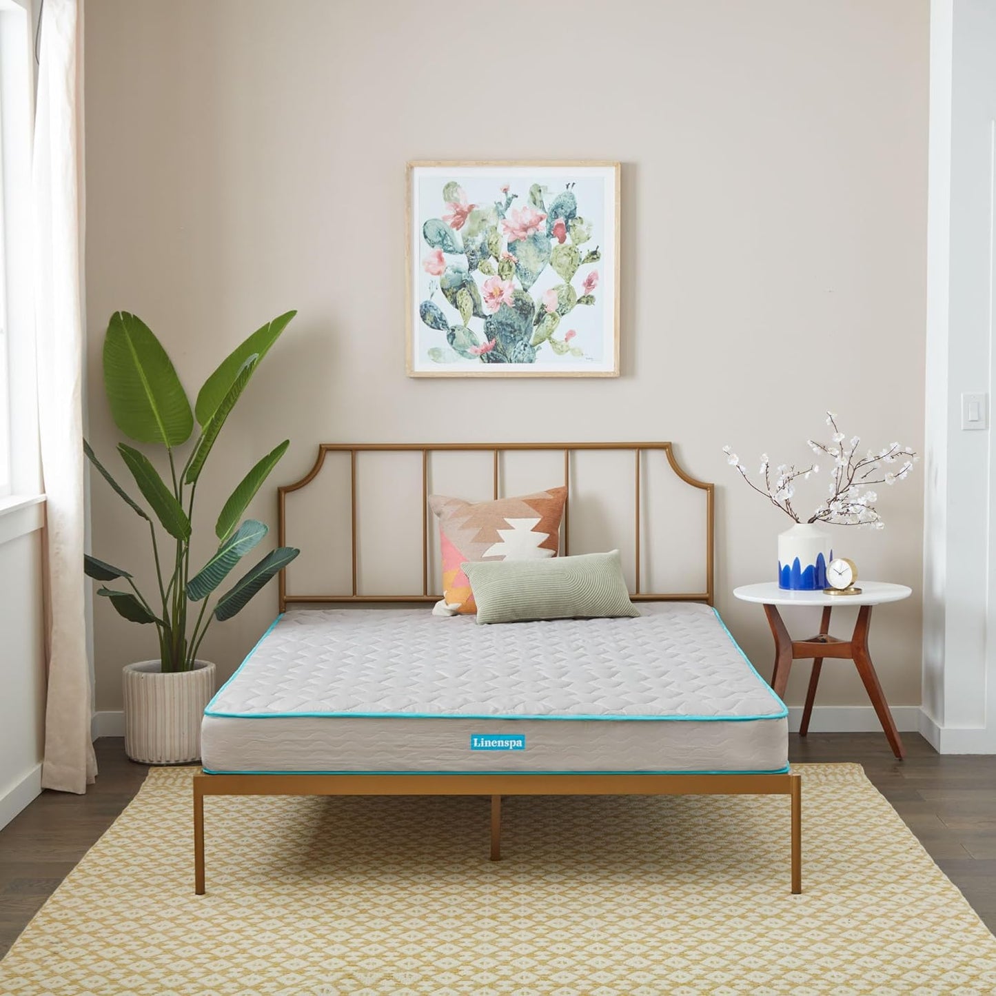 NEW - Linenspa 6 Inch Full XL Size Mattress - Firm Feel - Bonnell Spring with Foam Layer - Mattress in a Box - Youth or Kids Bed - Guest Bedroom - Durable and Breathable Support - Affordable - Full XL Size- White - Retail $179