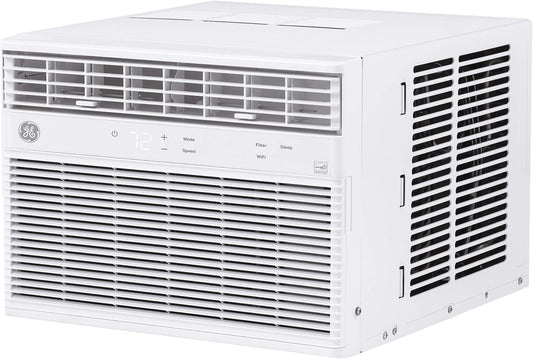 NEW - GE Window Air Conditioner 8000 BTU, Wi-Fi Enabled, Energy-Efficient Cooling for Medium Rooms, 8K BTU Window AC Unit with Easy Install Kit, Control Using Remote or Smartphone App - Retail $280