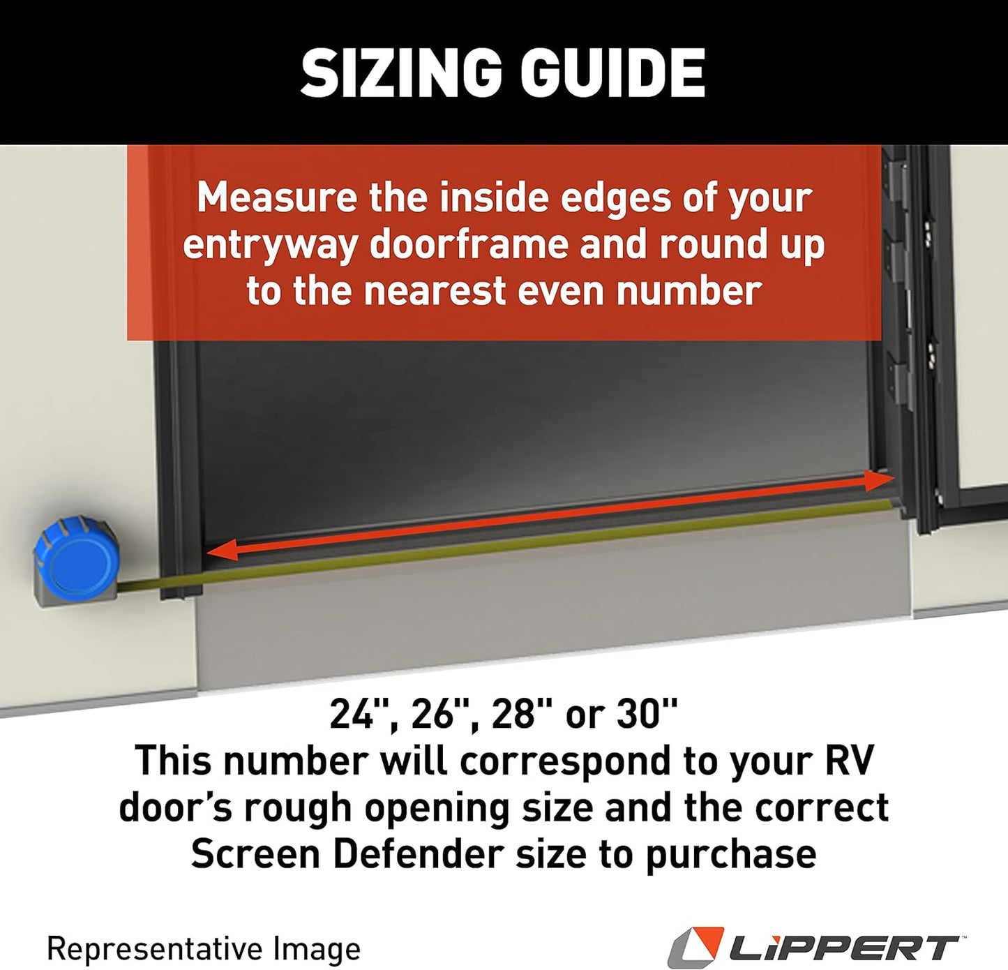 NEW - Lippert Components 859791 Screen Defender RV Entry Door Aluminum Screen Protector, 24-inch Door (20.5" Screen Kit) - Retail $76