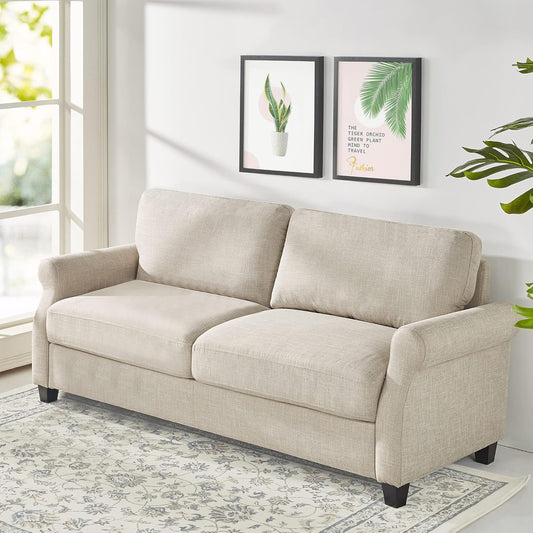 NEW - ZINUS Josh Sofa Couch, Easy, Tool-Free Assembly, Beige - Retail $425