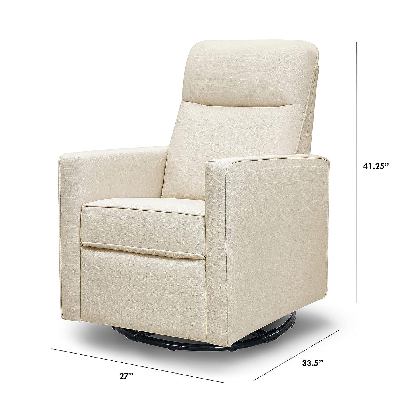 Like NEW - DaVinci Gabby Pillowback Swivel Glider in Natural Oat, Greenguard Gold & CertiPUR-US Certified - Retail $299