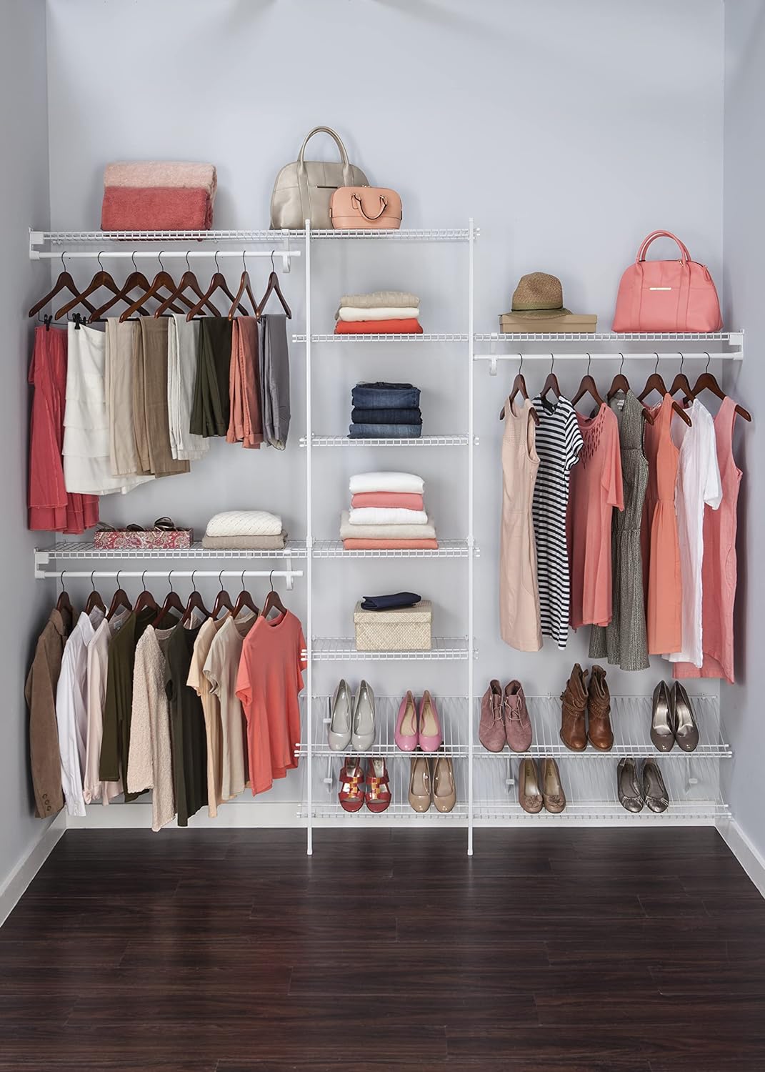 ClosetMaid - SuperSlide 5'-8',  12.9" x 96" x 86.3" Wire Steel Closet System Kit - Retail $129