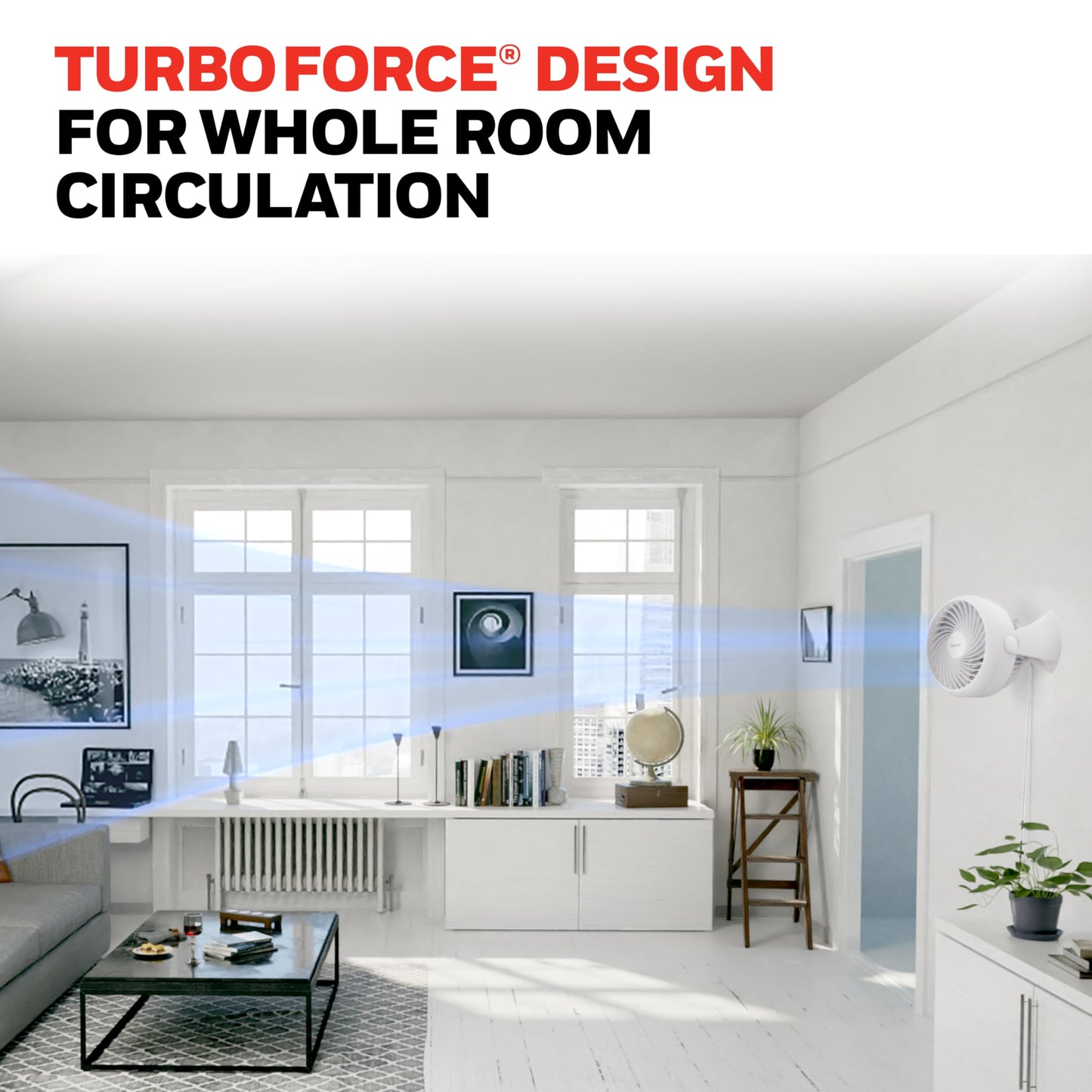 Honeywell HT-904 TurboForce Tabletop Air Circulator Fan, Small, White – Quiet Personal Fan for Home or Office, 3 Speeds and 90 Degree Pivoting Head