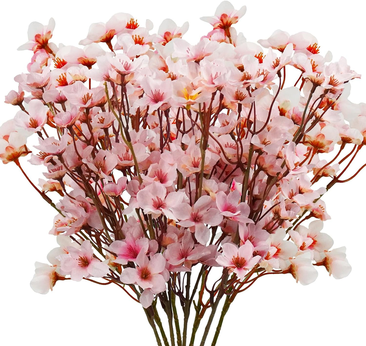 Uieke 8Pcs Artificial Cherry Blossom Flowers for DIY, Home, Wedding, Party Decor - Pink