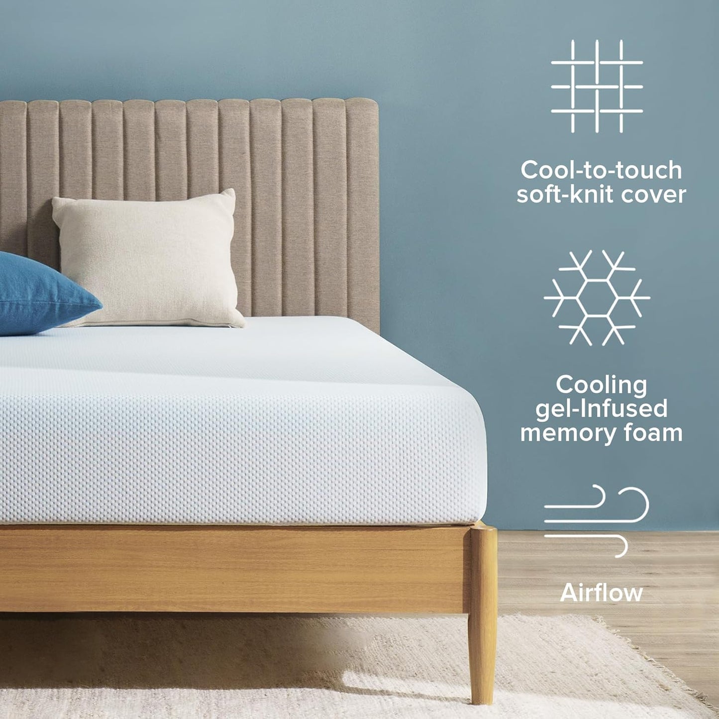 NEW - ZINUS QUEEN 8 Inch Green Tea Cooling Memory Foam Mattress [New Version], Queen, Fiberglass Free, Medium Firmness, Cooling Gel Foam, Certified Safe Foams & Fabric, Mattress in A Box - Retail $245