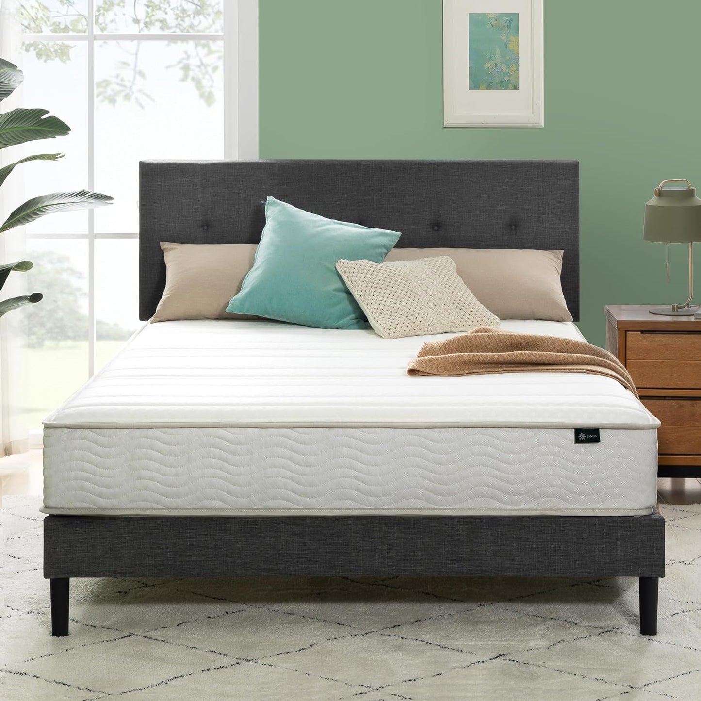 NEW - ZINUS KING 8 Inch Foam and Spring Hybrid Mattress [New Version], King, Fiberglass Free, Medium Firmness, Durable Support, Certified Safe Foams & Fabric, Mattress in A Box - Retail $235