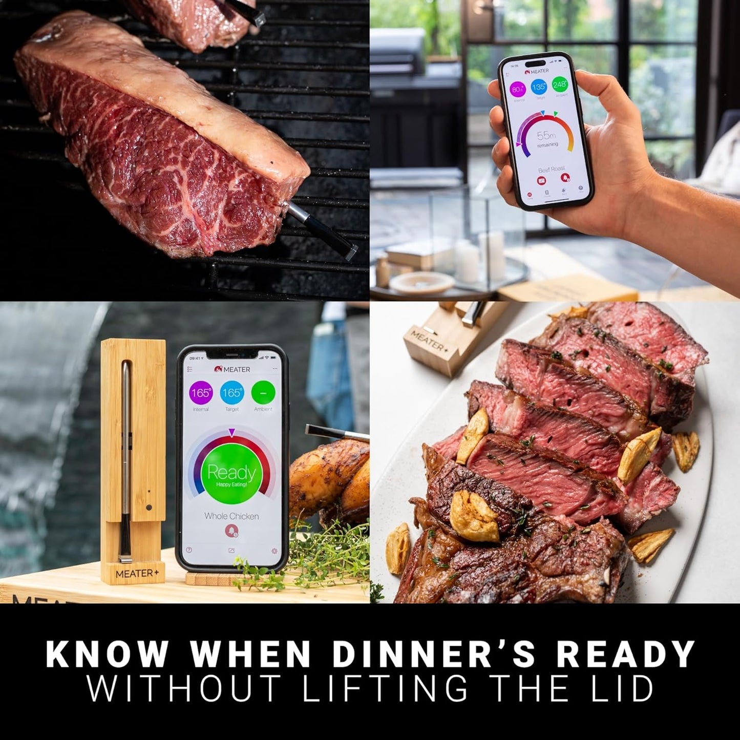 NEW - MEATER Plus: Smart Bluetooth Wireless Meat Thermometer Digital | BBQ, Grill, Oven, Smoker, Air Fryer, Kitchen | Perfect for Steak, Chicken, Turkey, and More | Delicous Recipes in App