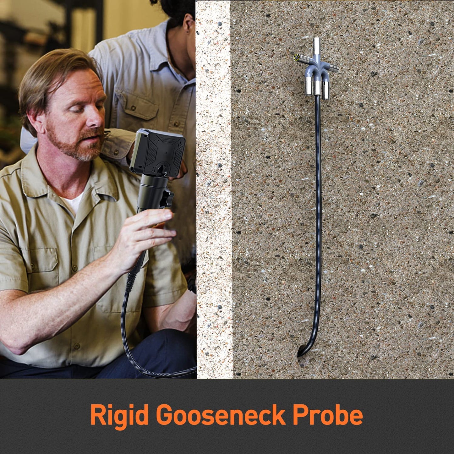 NEW - Two-Way Articulating Borescope, Industrial Endoscope with 0.33in Articulated Snake Camera, Video Inspection Scope with Light for Automotive Aircraft Mechanics- 5.5FT - Retail $110