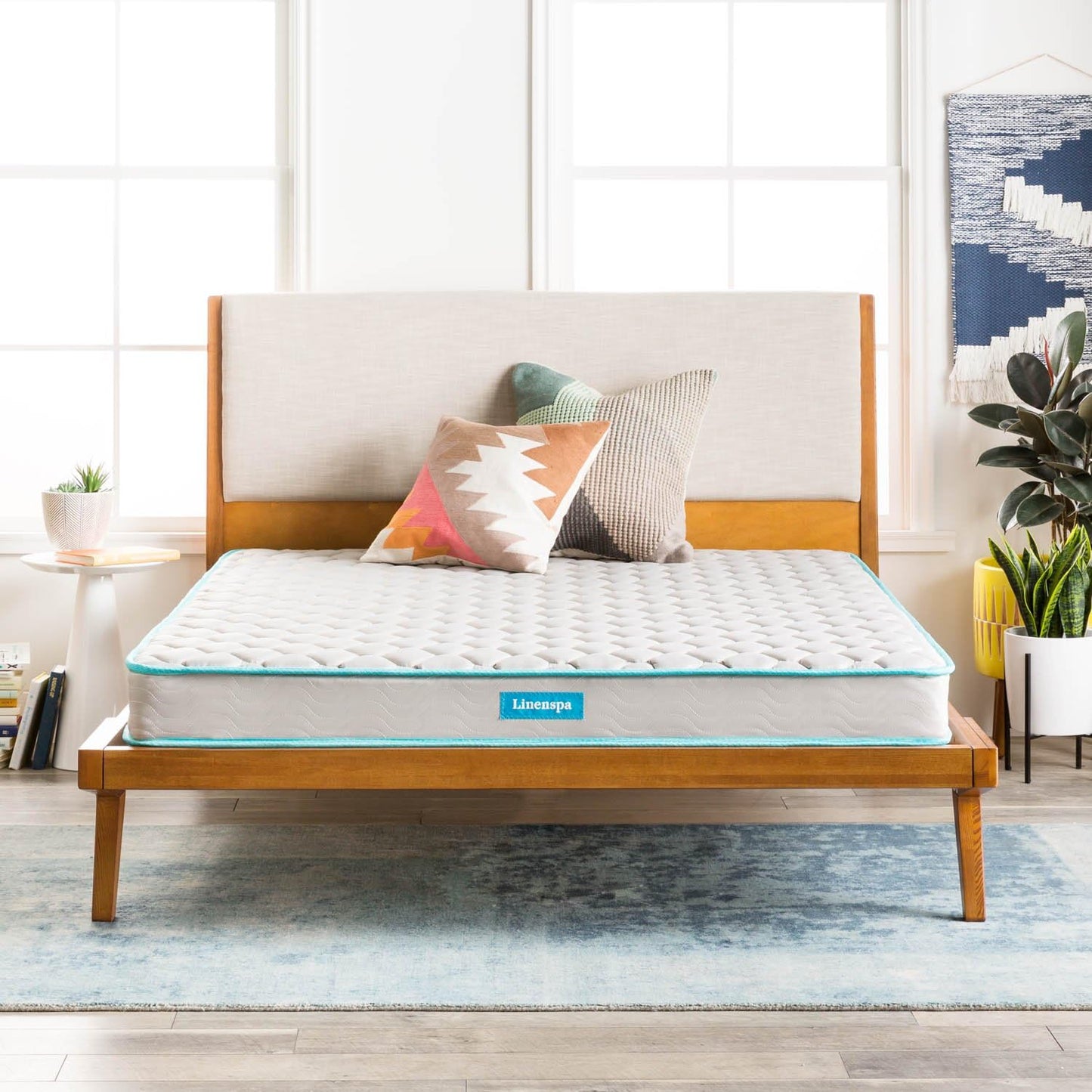 NEW - Linenspa QUEEN 6 Inch Mattress - Firm Feel - Bonnell Spring with Foam Layer - Mattress in a Box - Youth or Kids Bed - Guest Bedroom - Durable and Breathable Support - Affordable - Queen Size - Retail $136