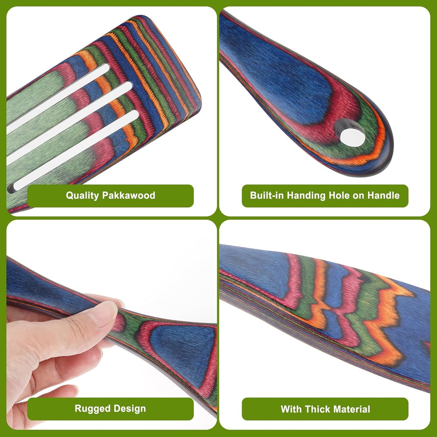 Spurtle Set, Wooden Utensils for Cooking, Kitchen Utensils Set, Pakkawood Kitchen Cooking Utensils Set, Apartment Essentials Wood Serving Spatula spoon, Home & kitchen Gift for Women & Men