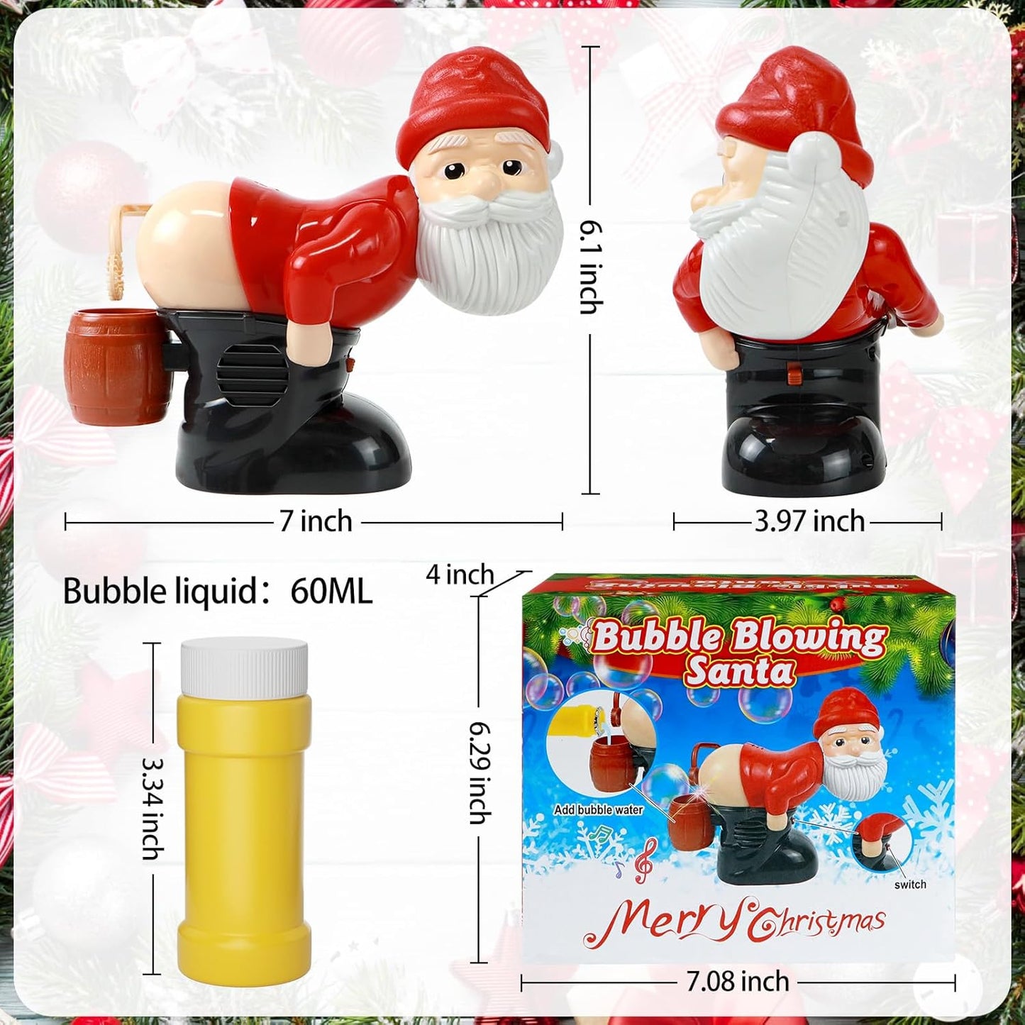 Santa Claus Bubble Butt Machine, Automatic Bubble Blower Machine