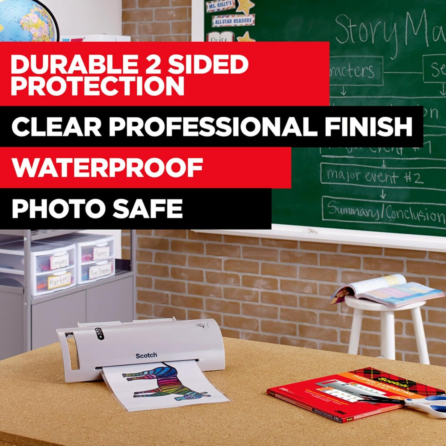 Scotch TL902VP Thermal Laminator, 1 Laminating Machine, White, Laminate Recipe Cards, Photos and Documents, For Home, Office or School Supplies, 9 in. - Retail $0