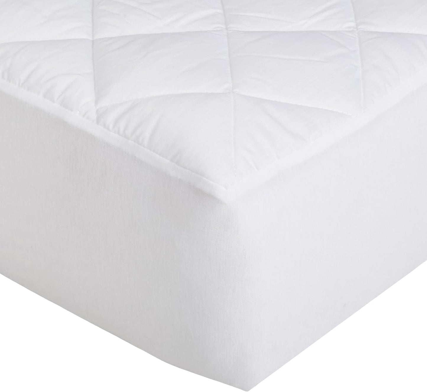 Amazon Basics Hypoallergenic Quilted Mattress Topper Pad, 18 Inches Deep, Twin XL, White