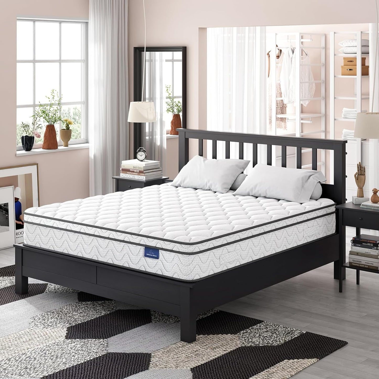 NEW - Vesgantti KING 10 Inch Mattress, Hybrid, Memory Foam and Pocket Spring, Ergonomic Design & Pressure Relief, Medium Firm Feel - Retail $319