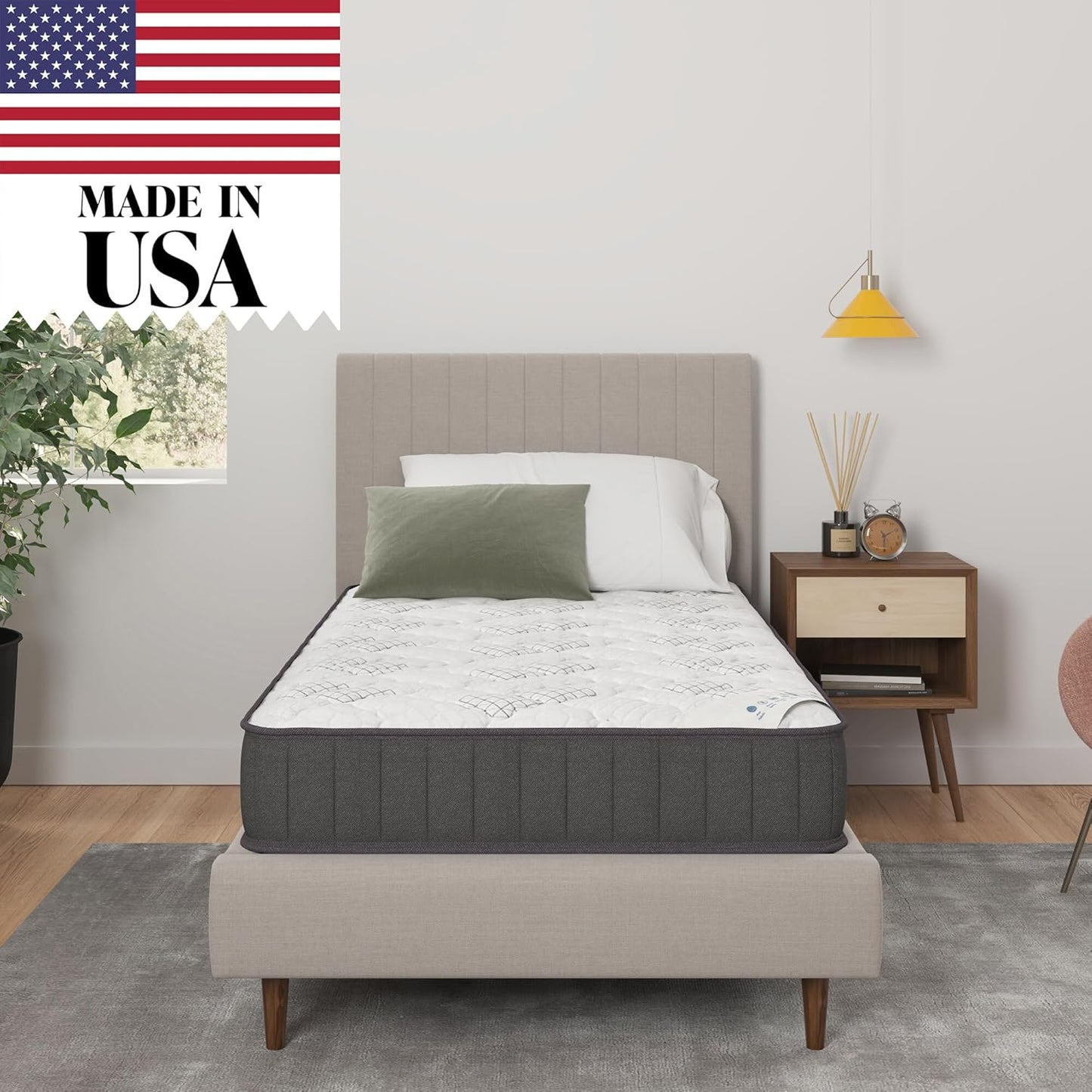 NEW - Ottomanson TWIN 9" HYBRID Mattress in a Box Made in USA, Firm Mattress, Hybrid Mattress Cool Improved Airflow with Edge to Edge Pocket Coil, Bed in A Box, Ottopedic - Retail $164