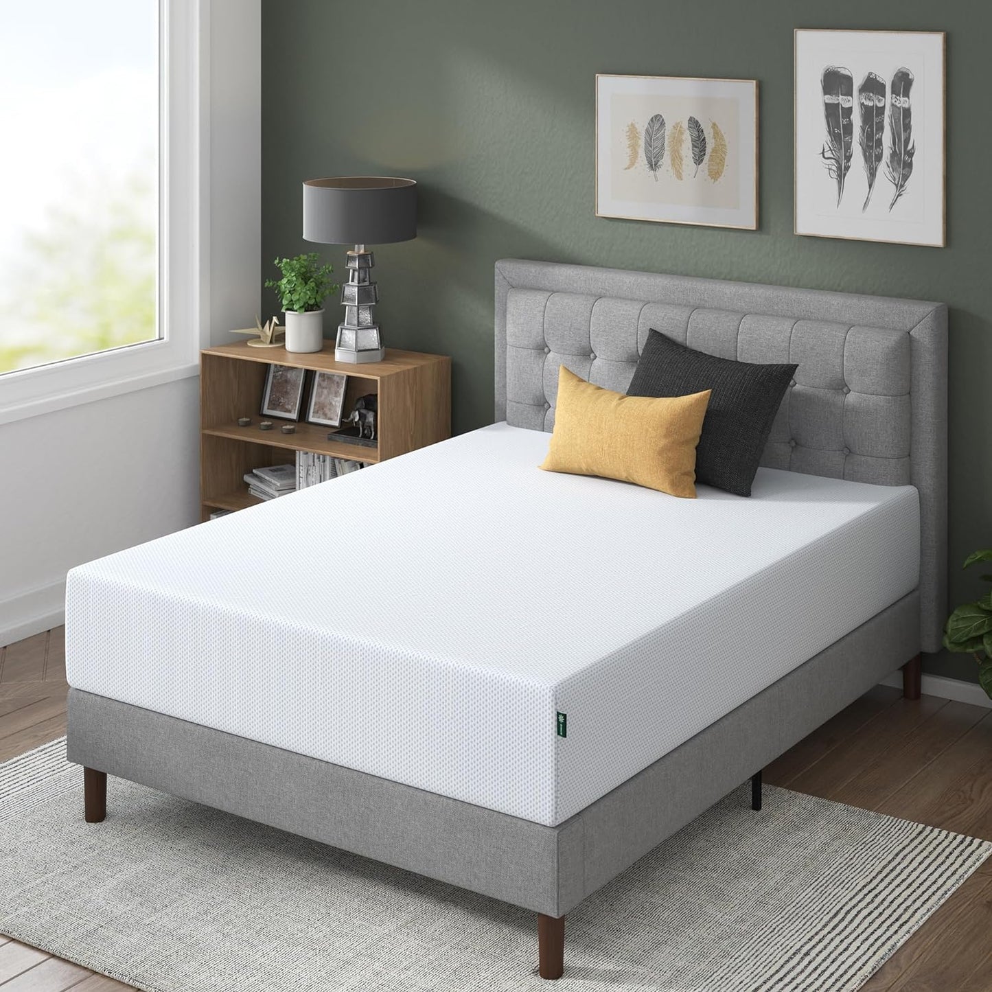 NEW - ZINUS QUEEN 12 In Green Tea Cooling Gel Memory Foam Mattress, CertiPUR-US - Retail $335
