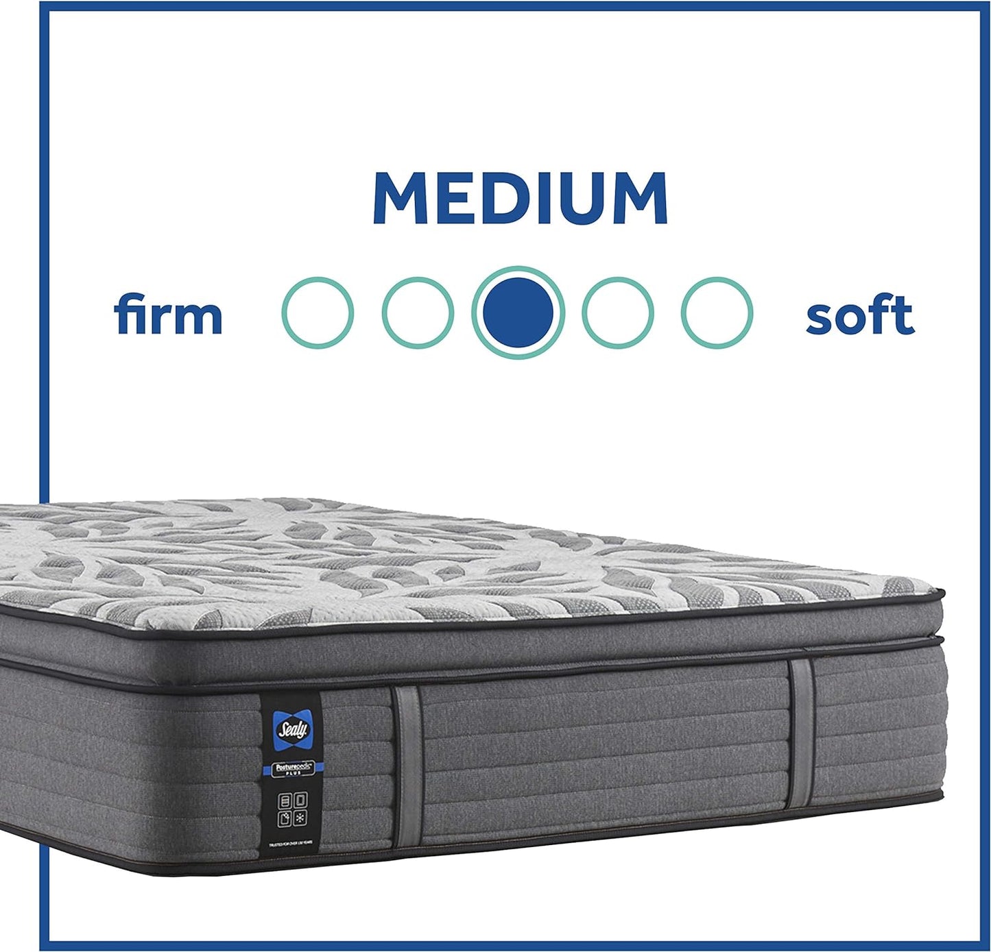Sealy Posturepedic FULL Plus 14" Euro Pillow Top Mattress with Cooling Air Gel Foam, Medium-Firm Memory Foam Mattress with Targeted Body Support - Retail $739