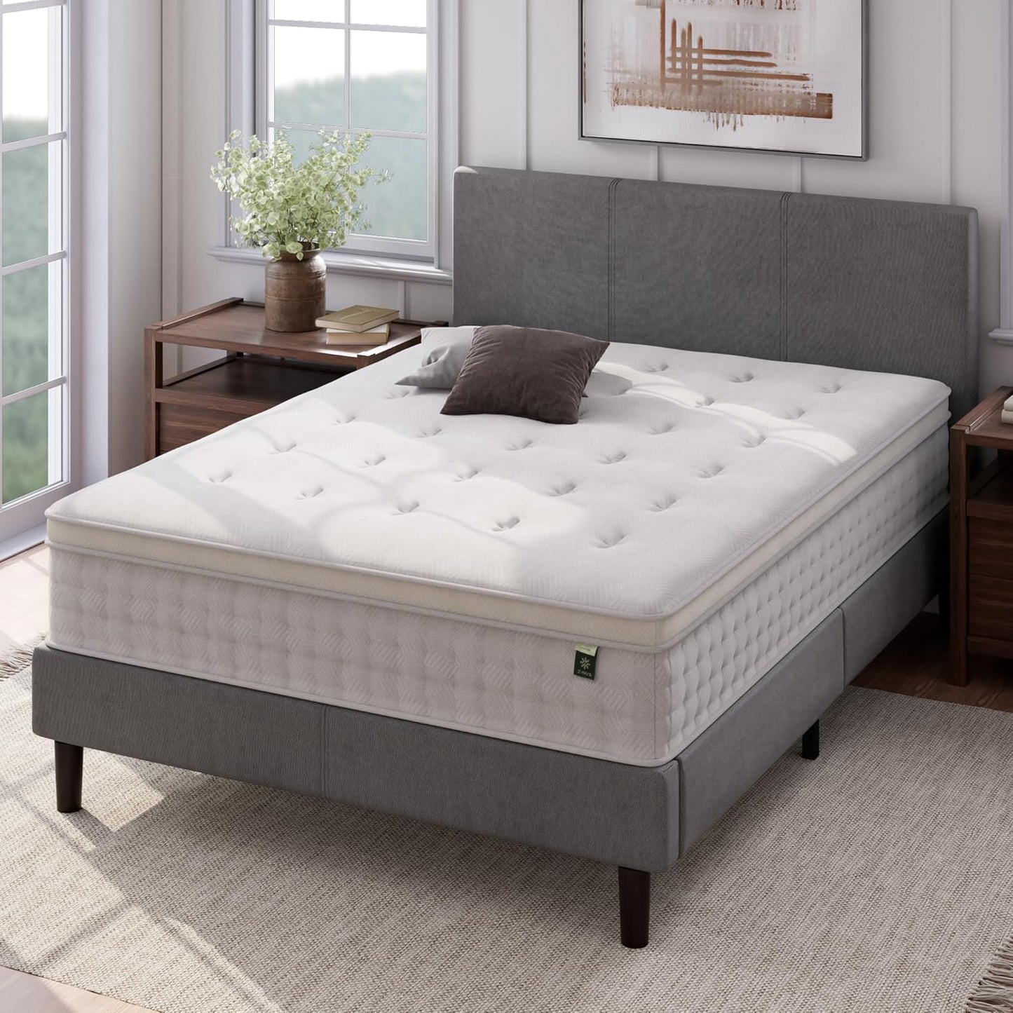 NEW - ZINUS TWIN 12 Inch Euro Top Pocket Spring Hybrid Mattress, Twin, Pressure Relief, Pocket Innersprings for Motion Isolation, Mattress in A Box - Retail $228
